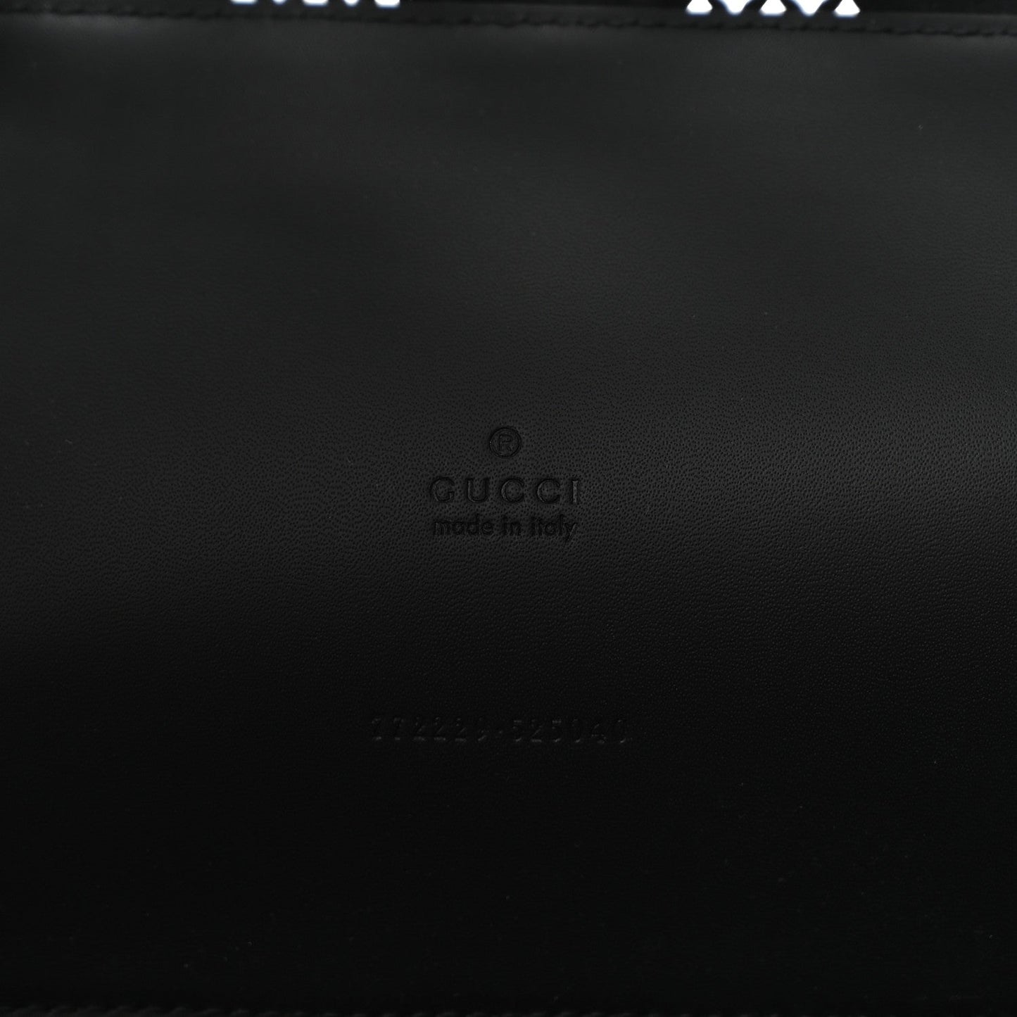 Calfskin GG Monogram Diamond Cut Medium Ophidia Tote Bag Black