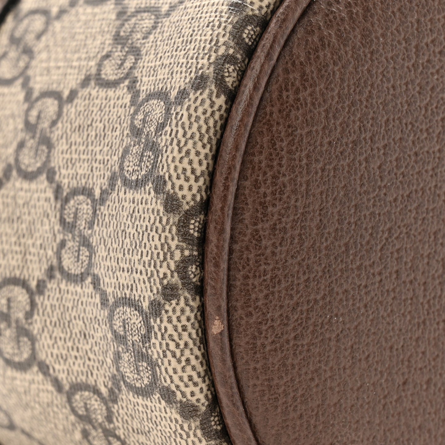 GG Supreme Monogram Textured Calfskin Web Ophidia Vanity Cosmetic Case Beige Ebony New Acero