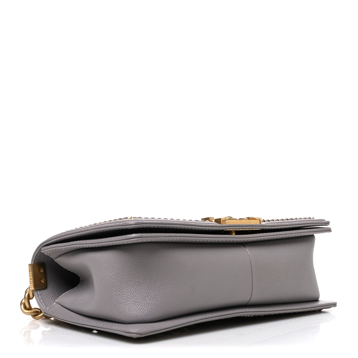 Caviar Quilted Chain Around Medium Boy Flap Grey