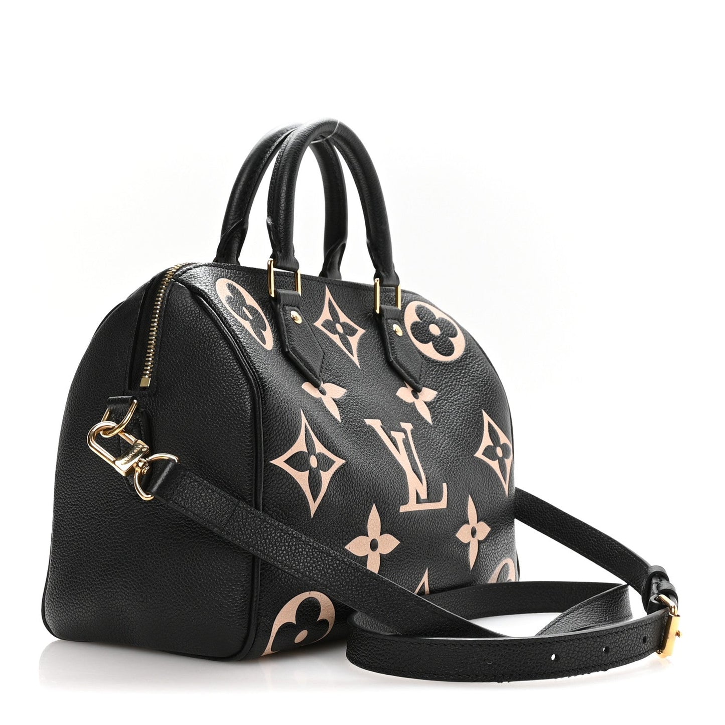 Empreinte Monogram Giant Speedy Bandouliere 25 Black Beige
