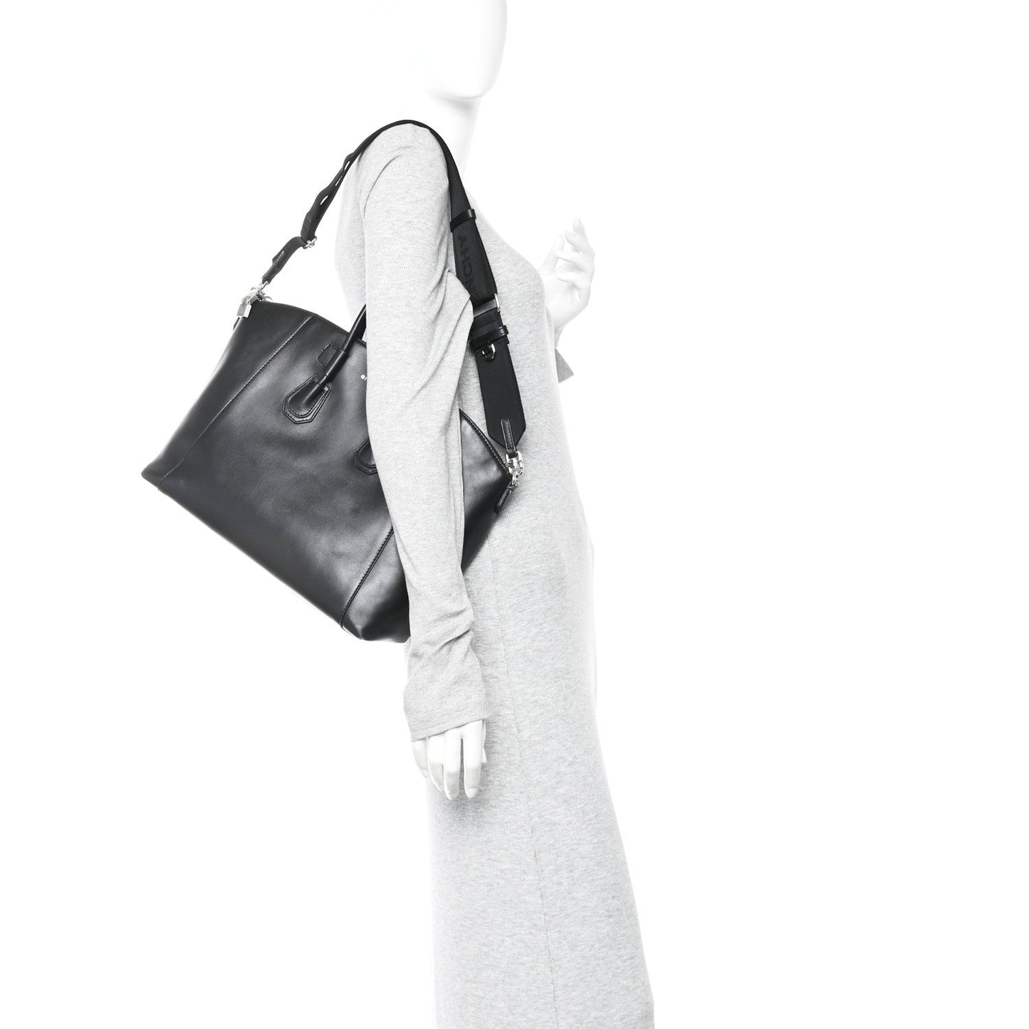Box Calfskin Small Antigona Sport Top Handle Bag  Black