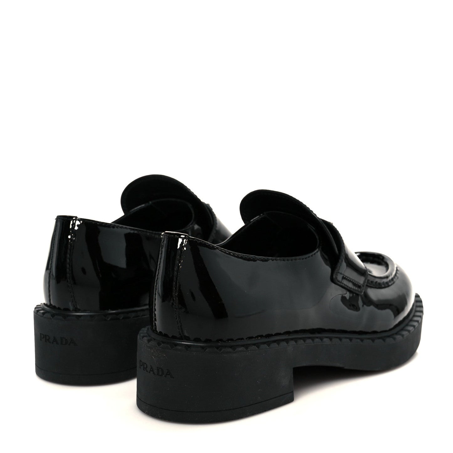 Vernice Metal Triangle Logo 50mm Loafers 39.5 Black