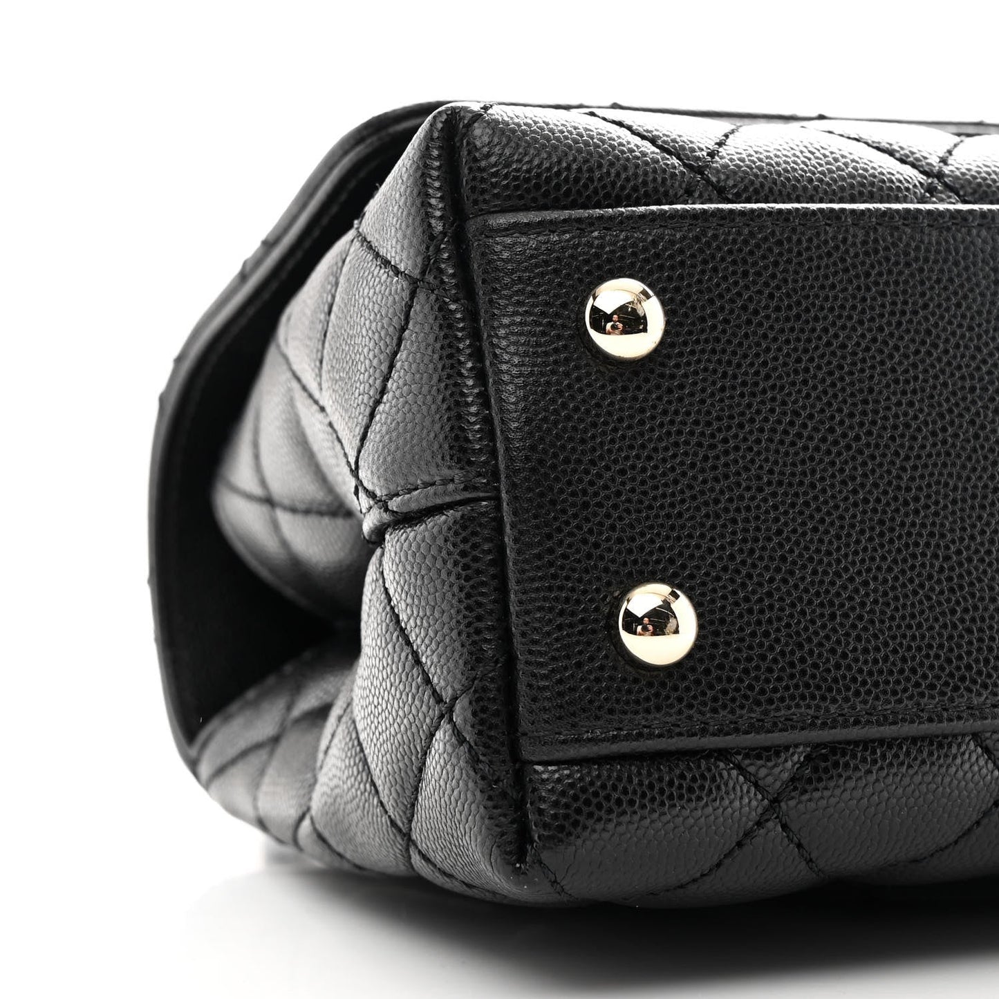 Caviar Quilted Mini Coco Handle Flap Black