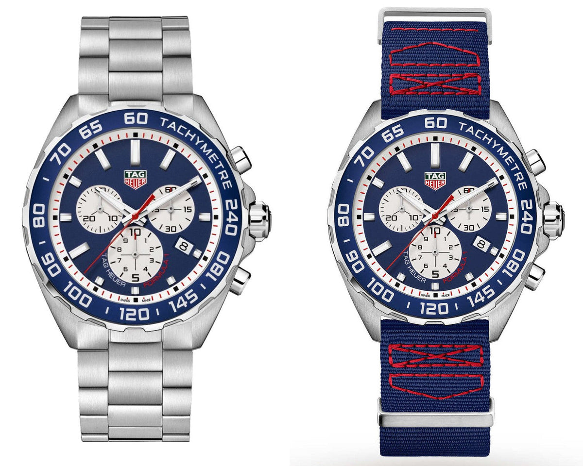 Tag Heuer Formula 1 Redbull Edition Chronograph Blue Dial Blue NATO Strap Watch for Men - CAZ1018.FC8213