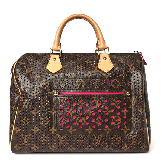 Monogram Perforated Speedy 30 Fuchsia