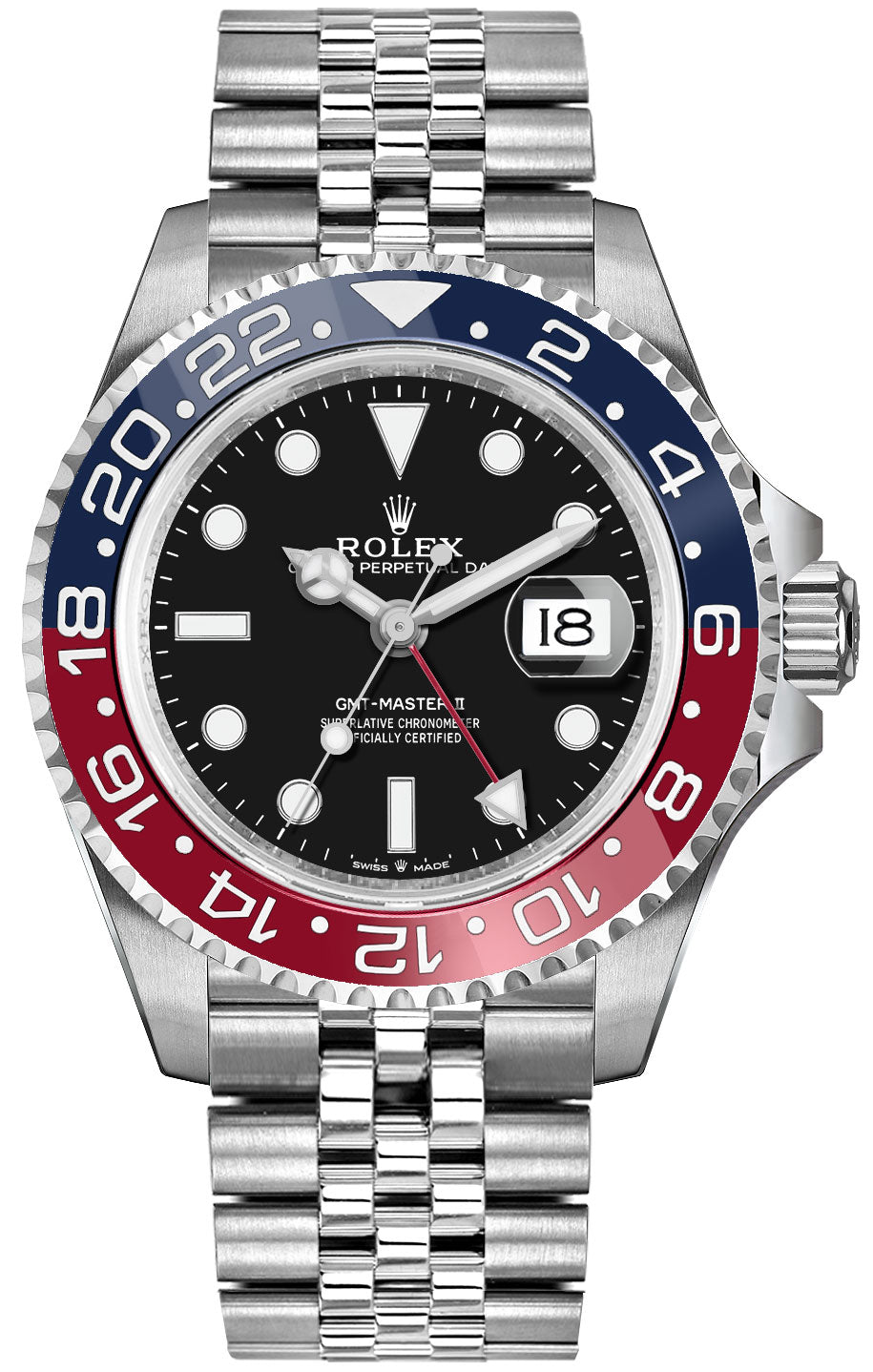 Rolex GMT-Master II Pepsi Oystersteel Jubilee Men's Watch 126710BLRO-0001