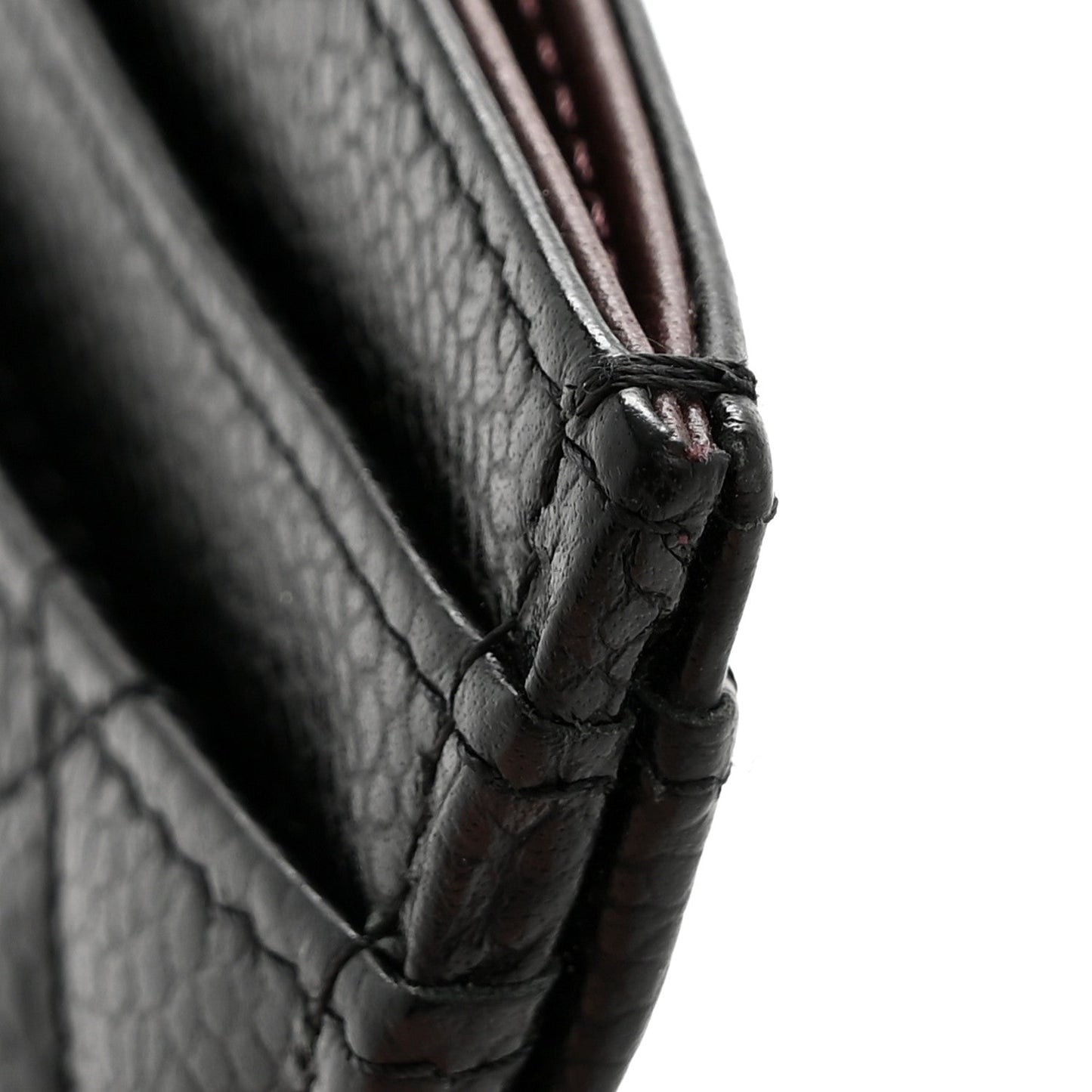 Caviar Quilted Card Holder Black