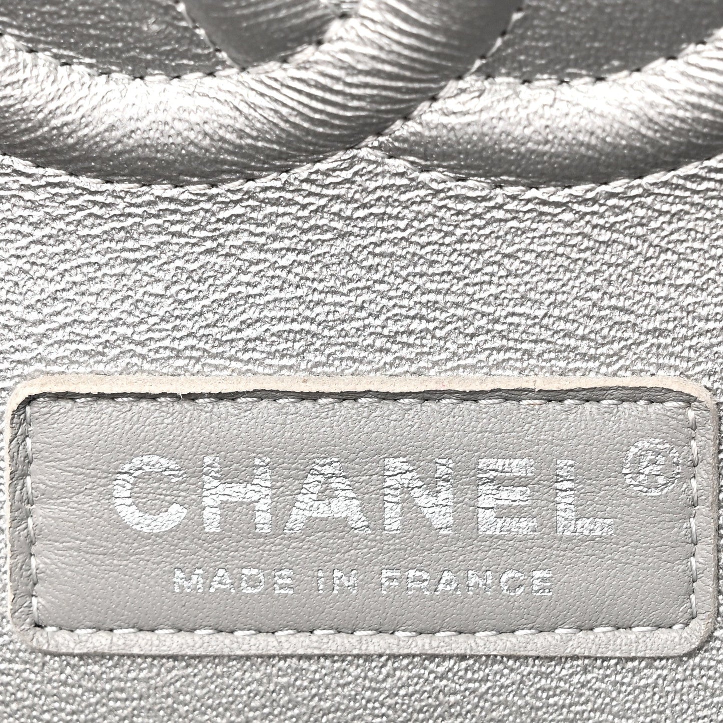 Metallic Caviar Quilted Medium Double Flap Silvery