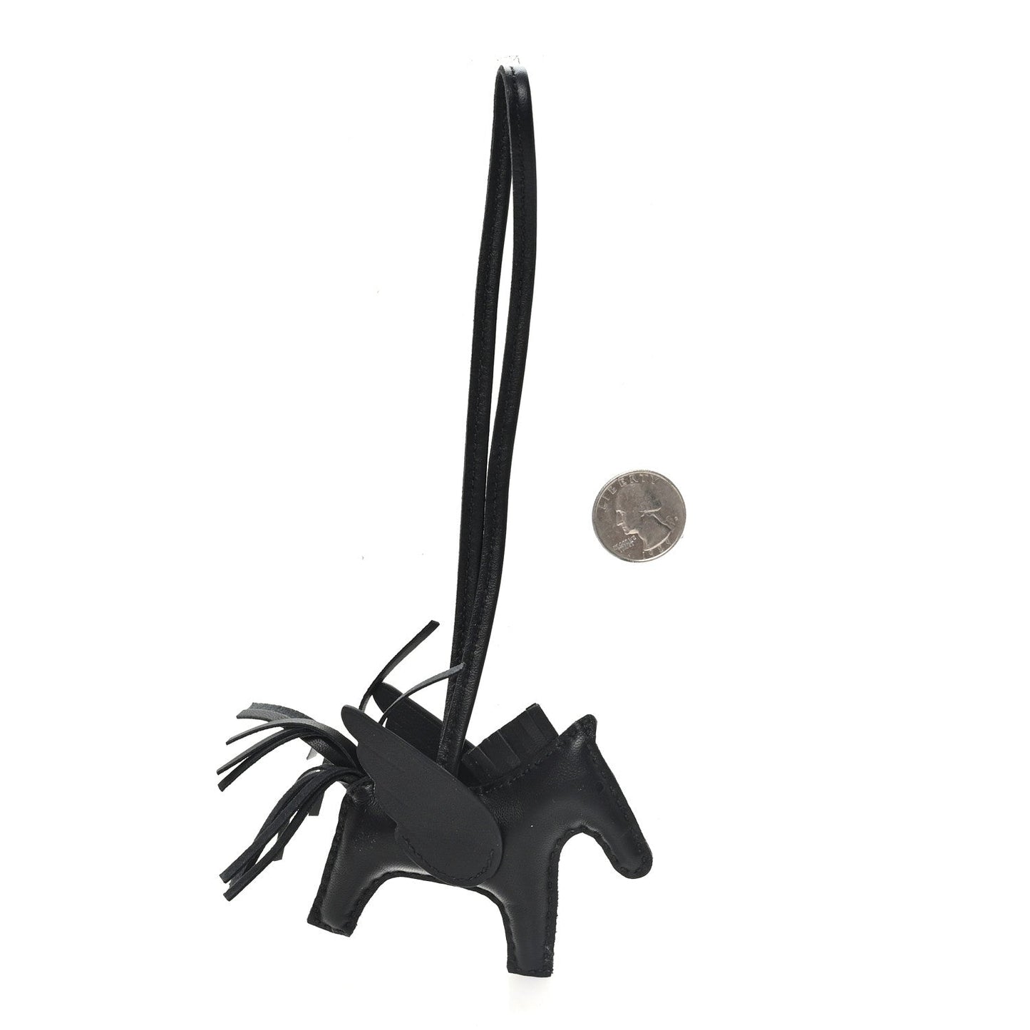 Milo Lambskin Grigri Rodeo Pegase Horse Bag Charm PM So Black