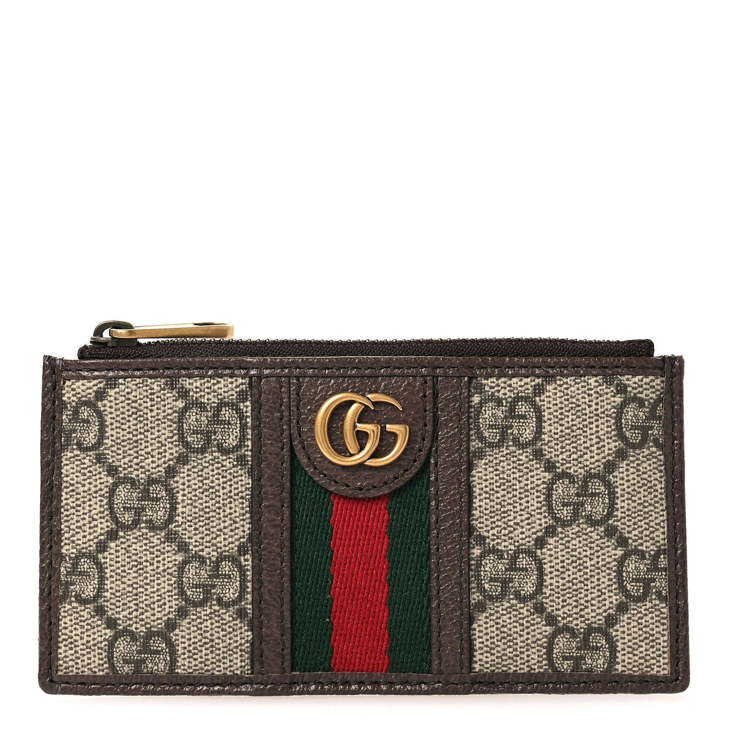 GG Supreme Monogram Web Ophidia Coin Case Brown