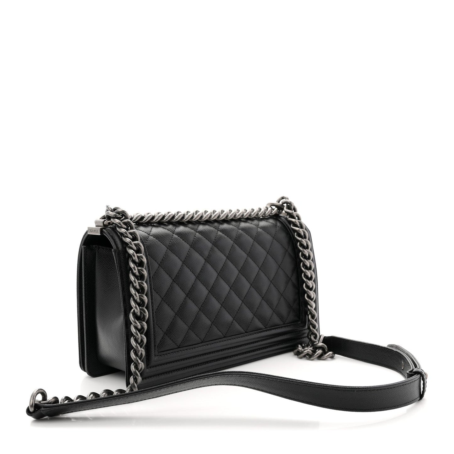 Caviar Quilted Medium Boy Flap Black