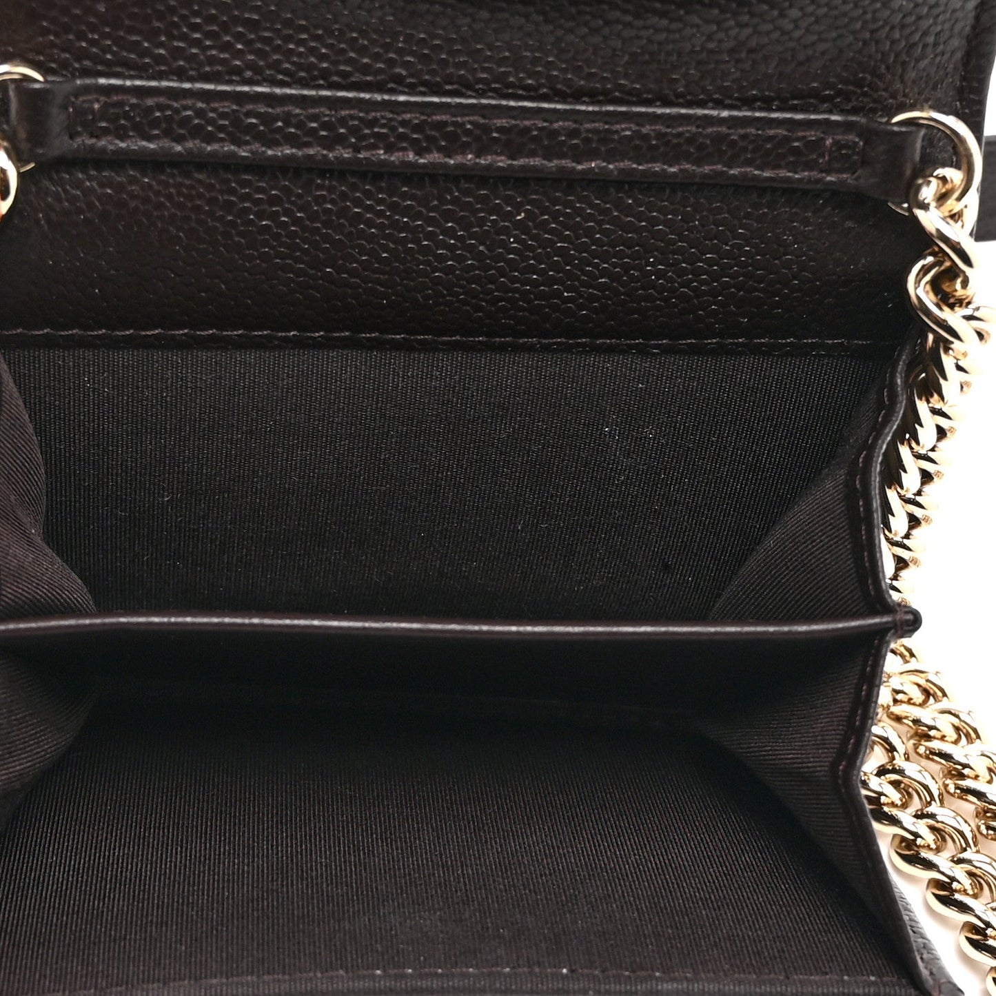 Caviar Quilted Boy Card Holder On Chain Black