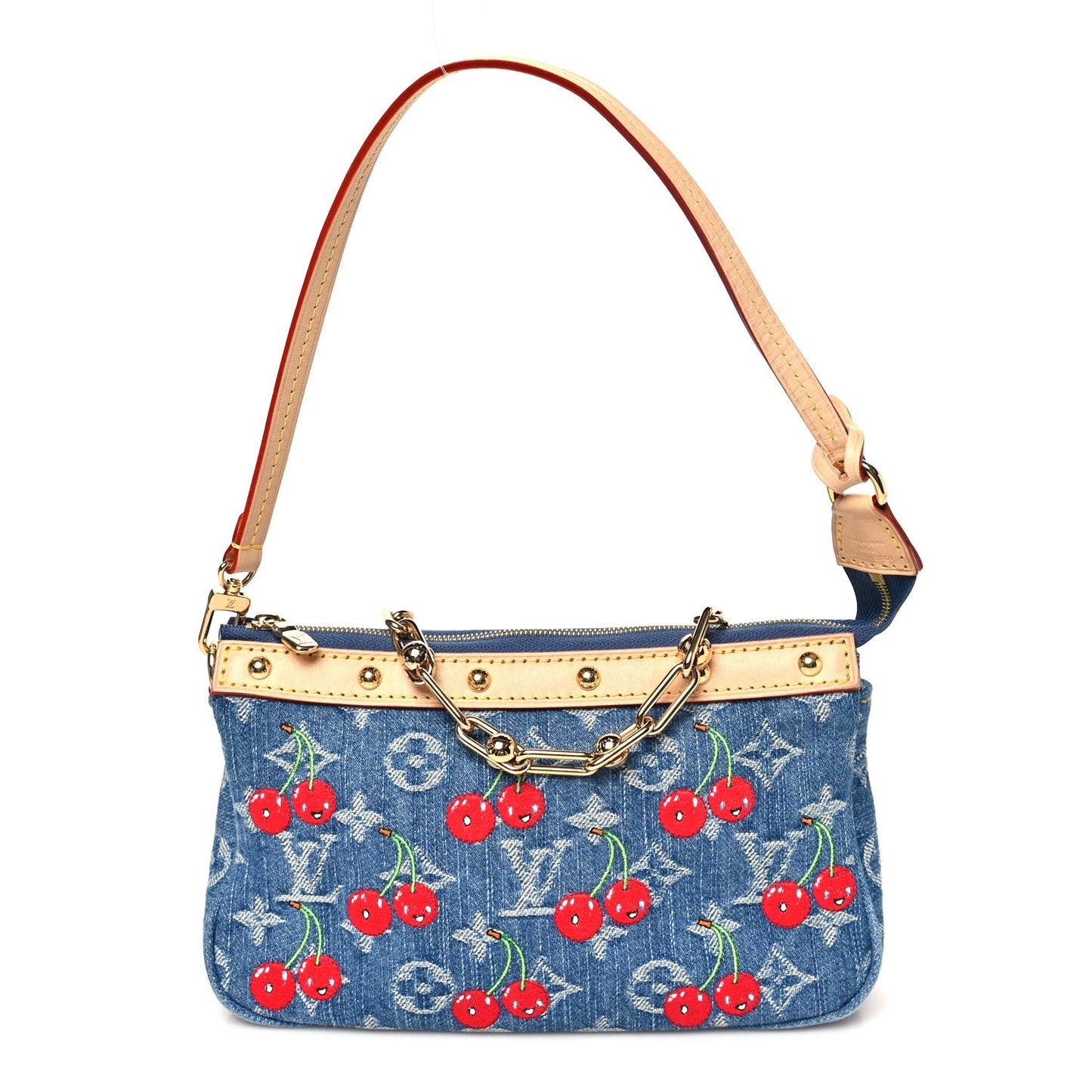 LV X TM Monogram Denim Cerises Pochette Accessories Blue
