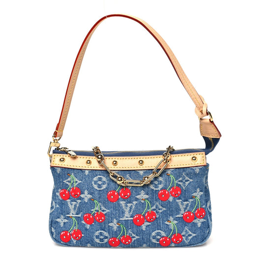 LV X TM Monogram Denim Cerises Pochette Accessories Blue