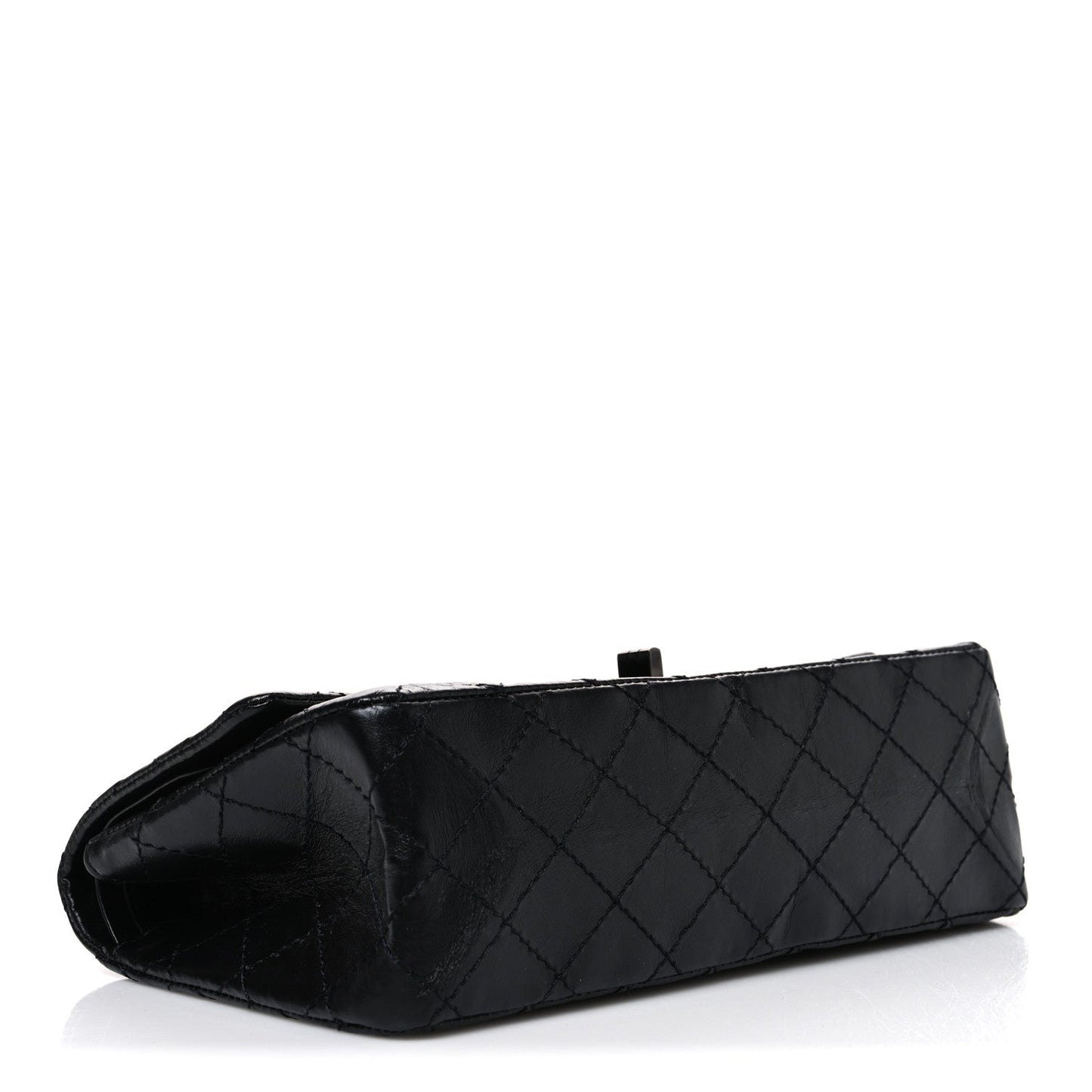 Aged Calfskin Quilted 2.55 Reissue 225 Flap  So Black