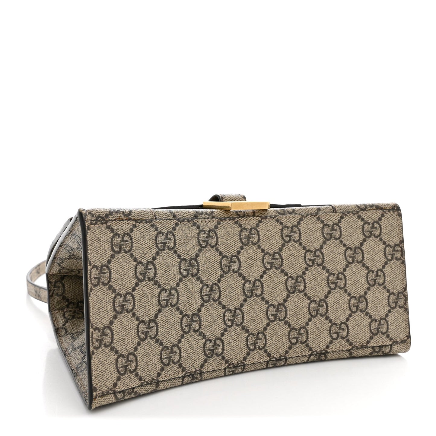 X GUCCI GG Supreme Monogram Small Hourglass Top Handle Bag Beige Ebony
