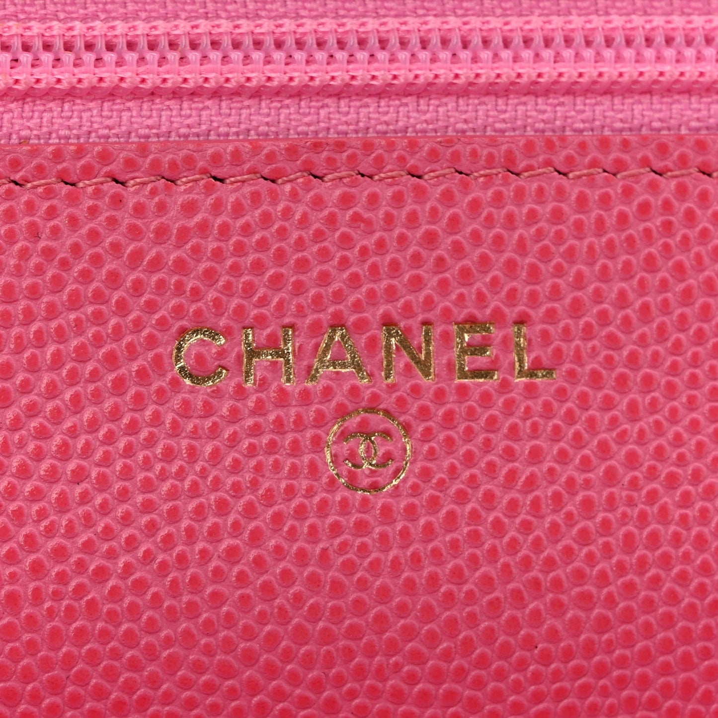 Caviar Quilted Wallet on Chain WOC Pink