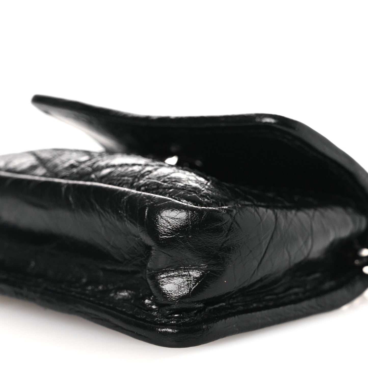 Crinkled Calfskin Matelasse Monogram Niki Airpods Holder Micro Bag Black