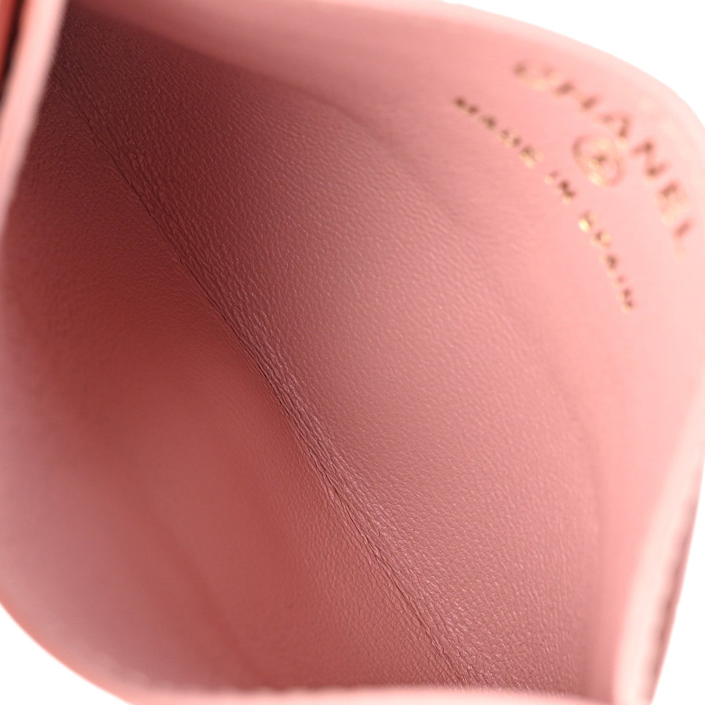 Calfskin Crocodile Embossed Crococo Card Holder Light Pink