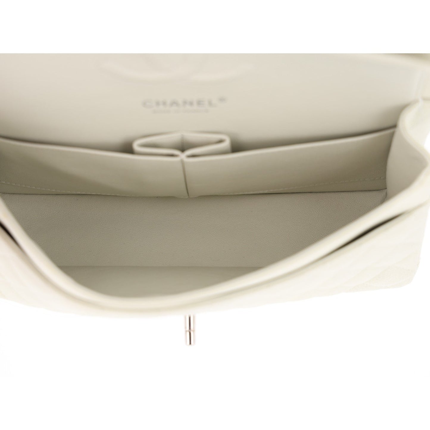 Caviar Quilted Medium Double Flap Light Green