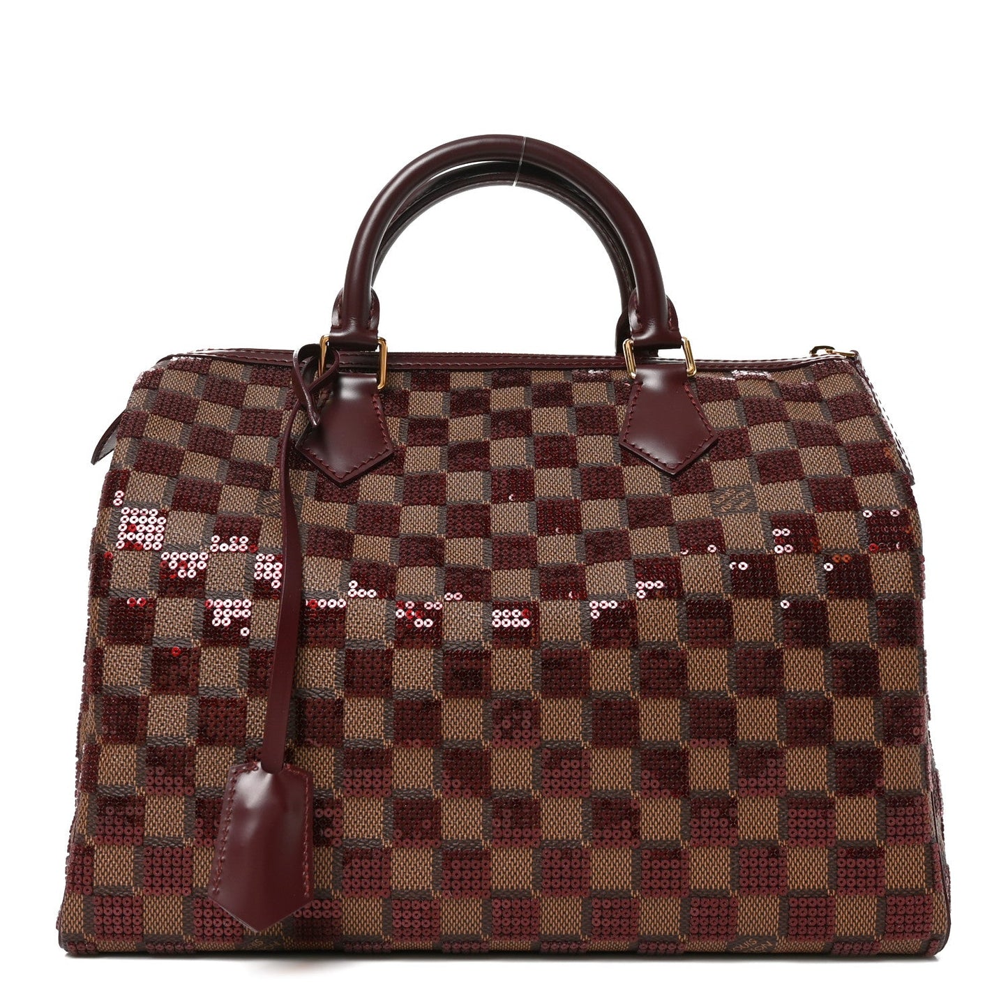 Damier Paillettes Speedy 30 Rouge