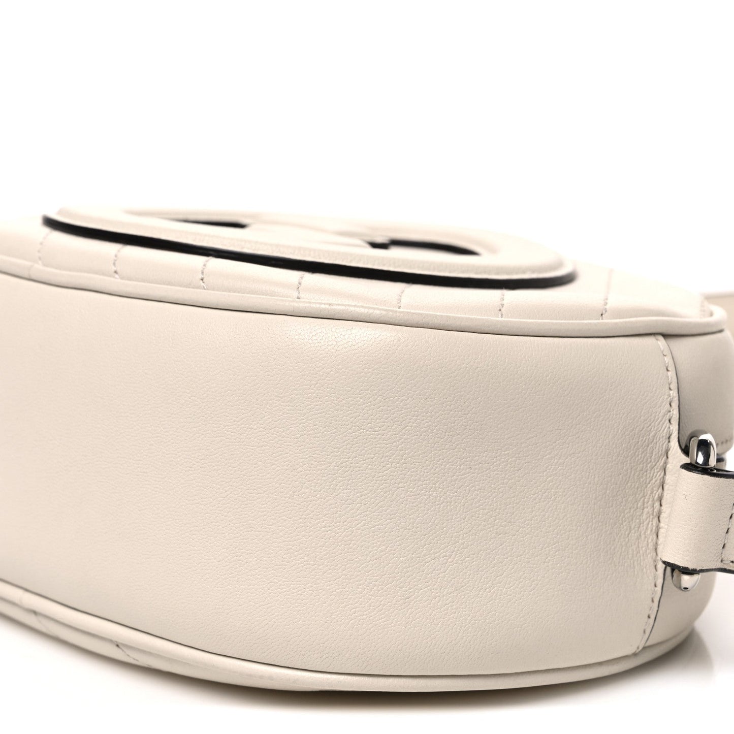 Sakai Be Green Calfskin Diagonal Stitched Mini Blondie Shoulder Bag Mystic White