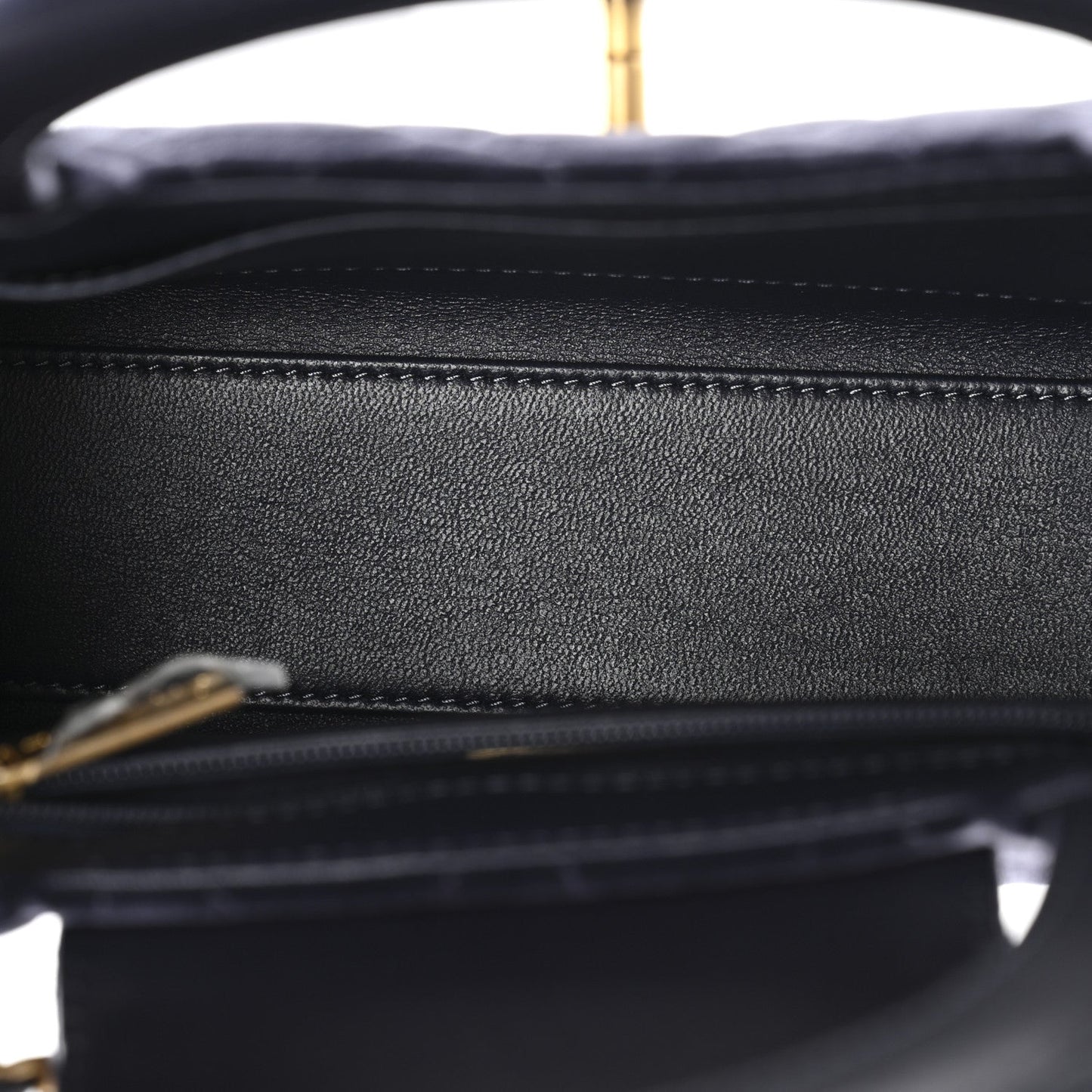 Velvet Quilted Nano Kelly Shopper Navy