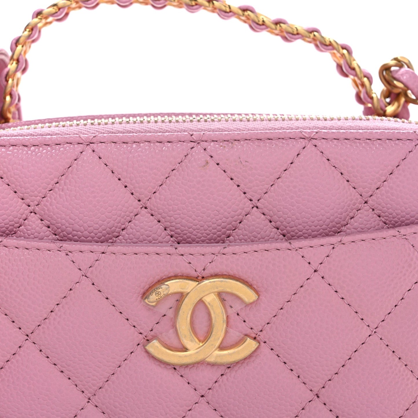 Caviar Quilted Pick Me Up Small Vanity Case Dark Pink