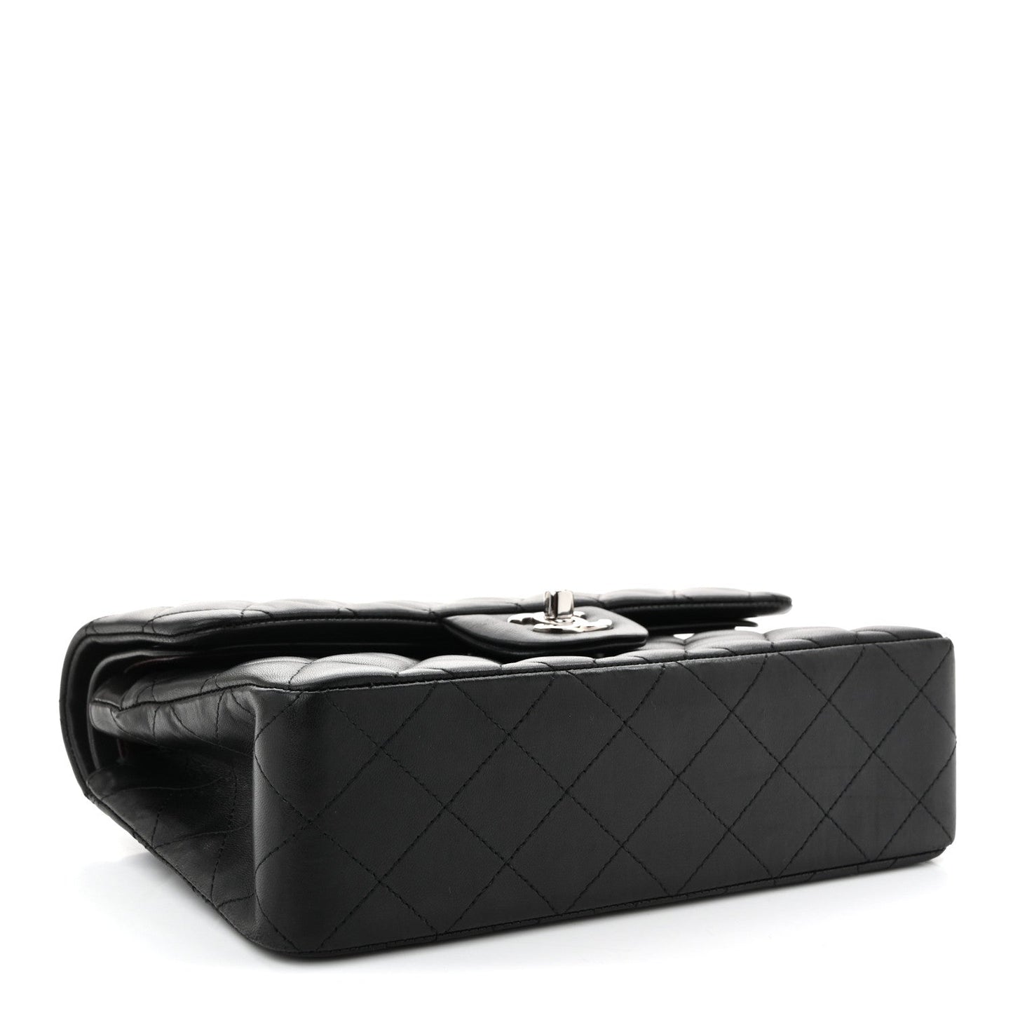 Lambskin Quilted Small Double Flap Black