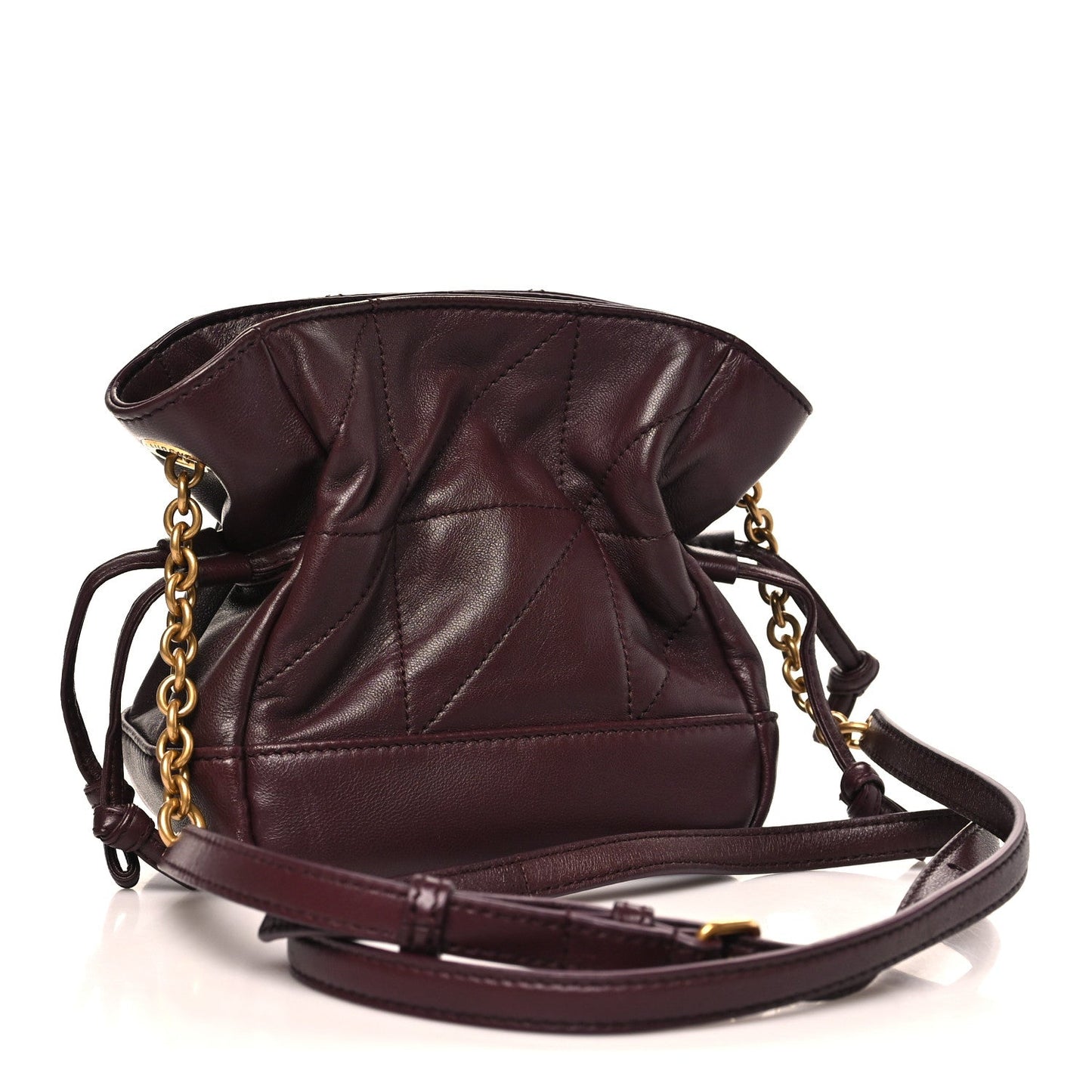 Lambskin Matelasse Monogram Mini Jamie Shoulder Pouch Rouge Cabernet