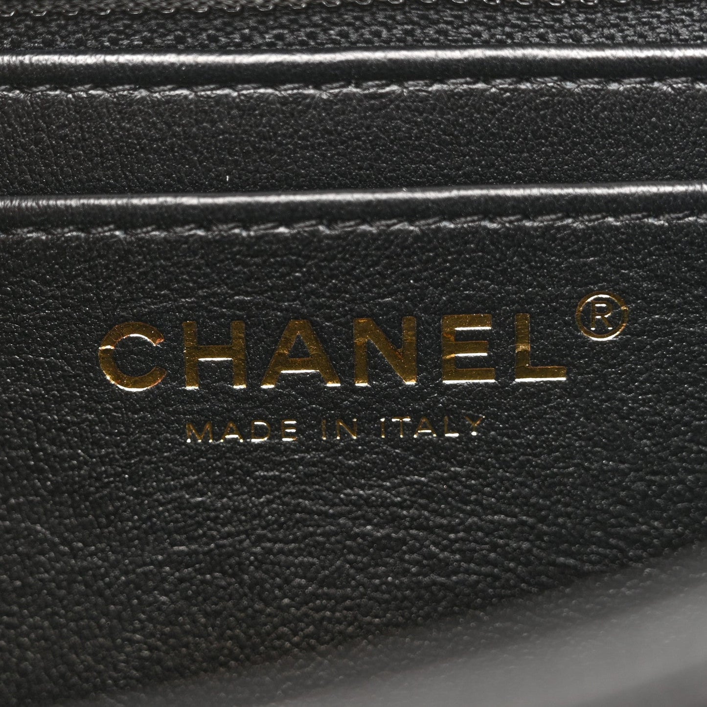 Shiny Goatskin Quilted Mini Chain Strap Flap Black
