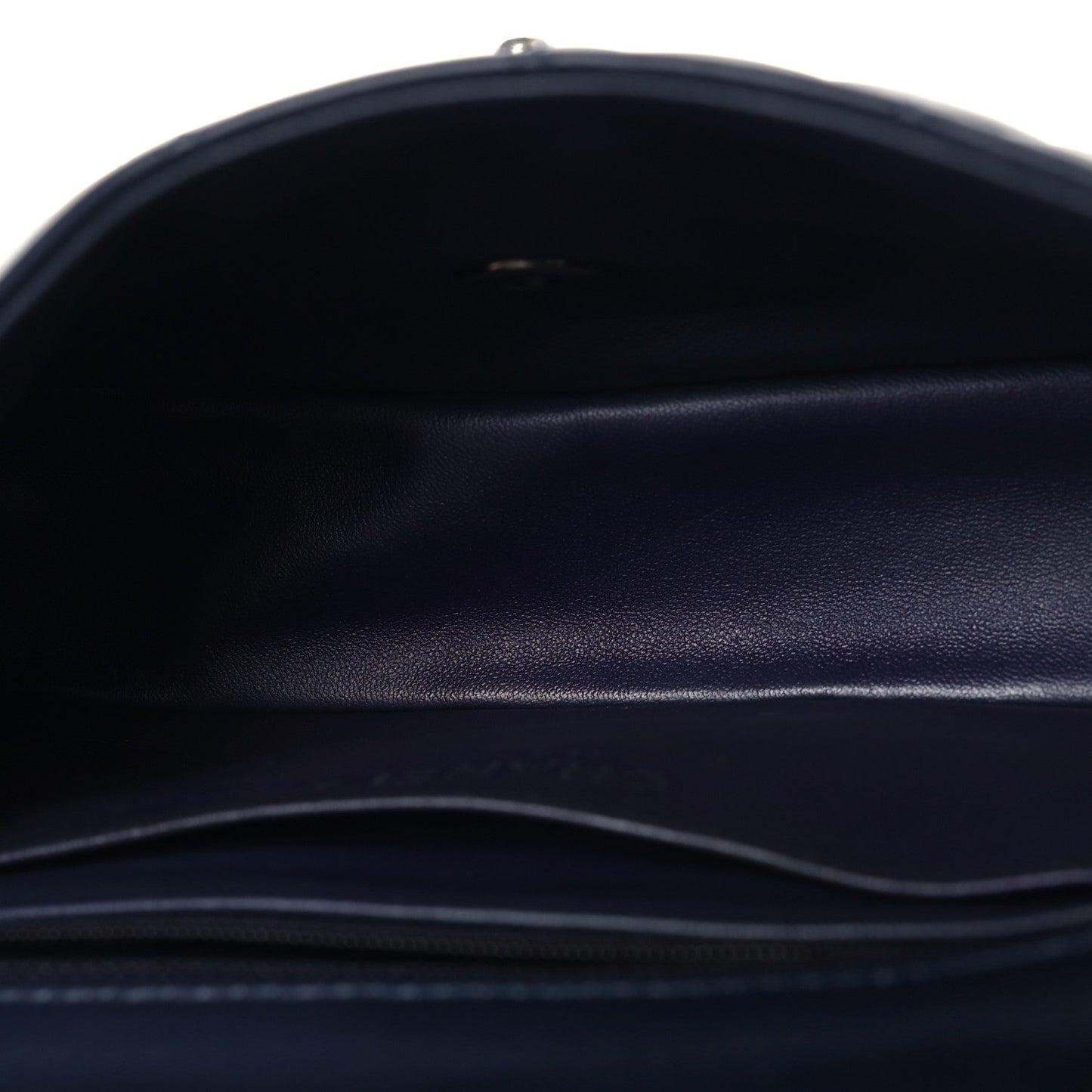 Lambskin Quilted Mini Rectangular Flap Dark Navy Blue