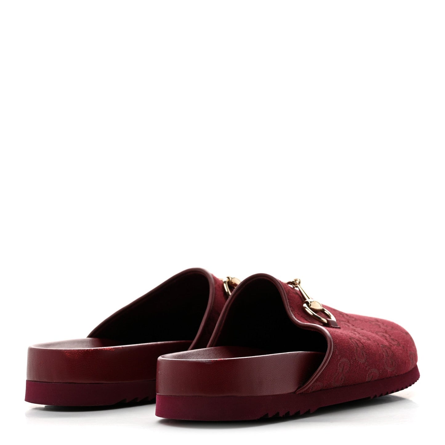 GG Supreme Monogram Womens Horsebit Slippers 36 Rosso Ancora