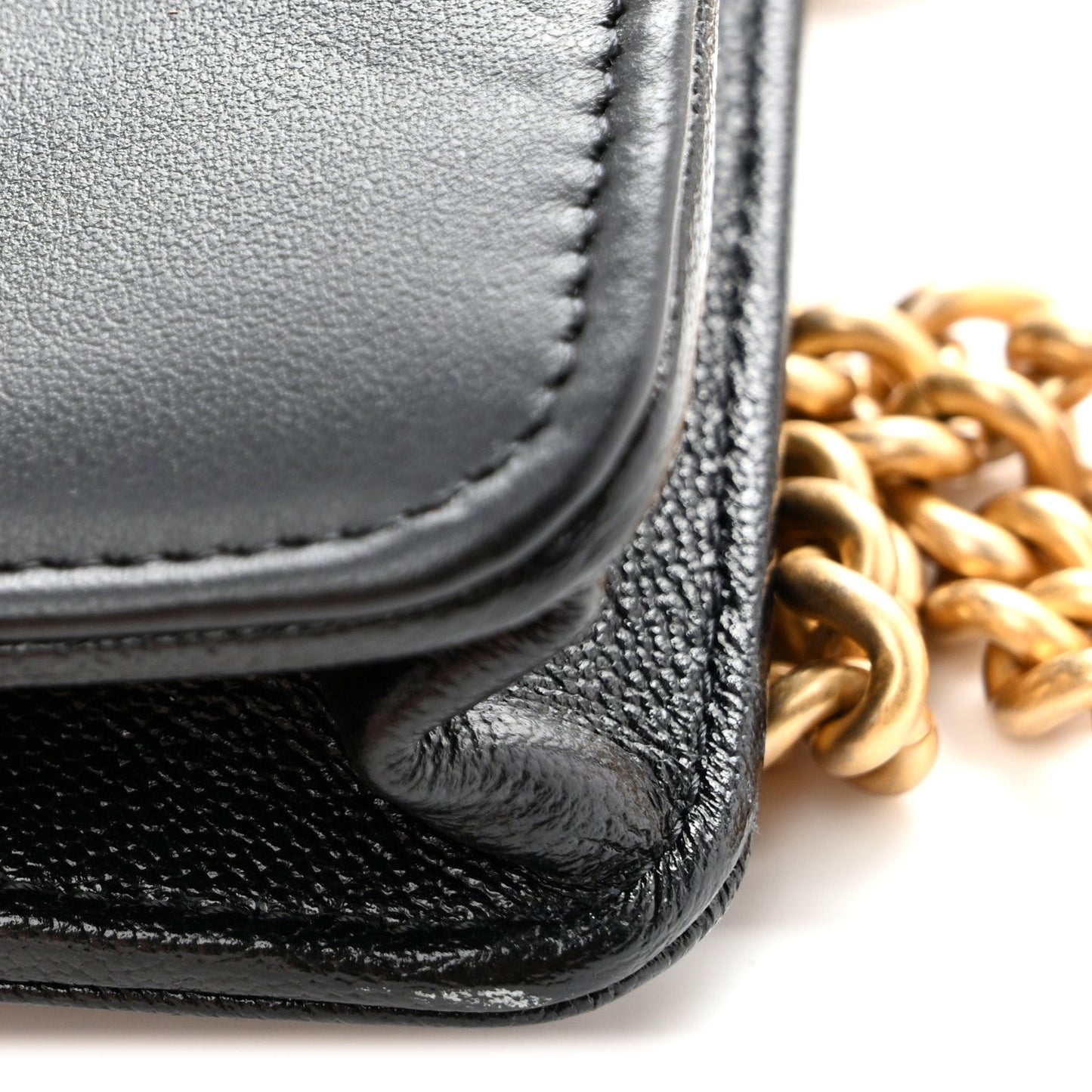 Caviar Quilted Chain Around Boy Wallet On Chain WOC Black
