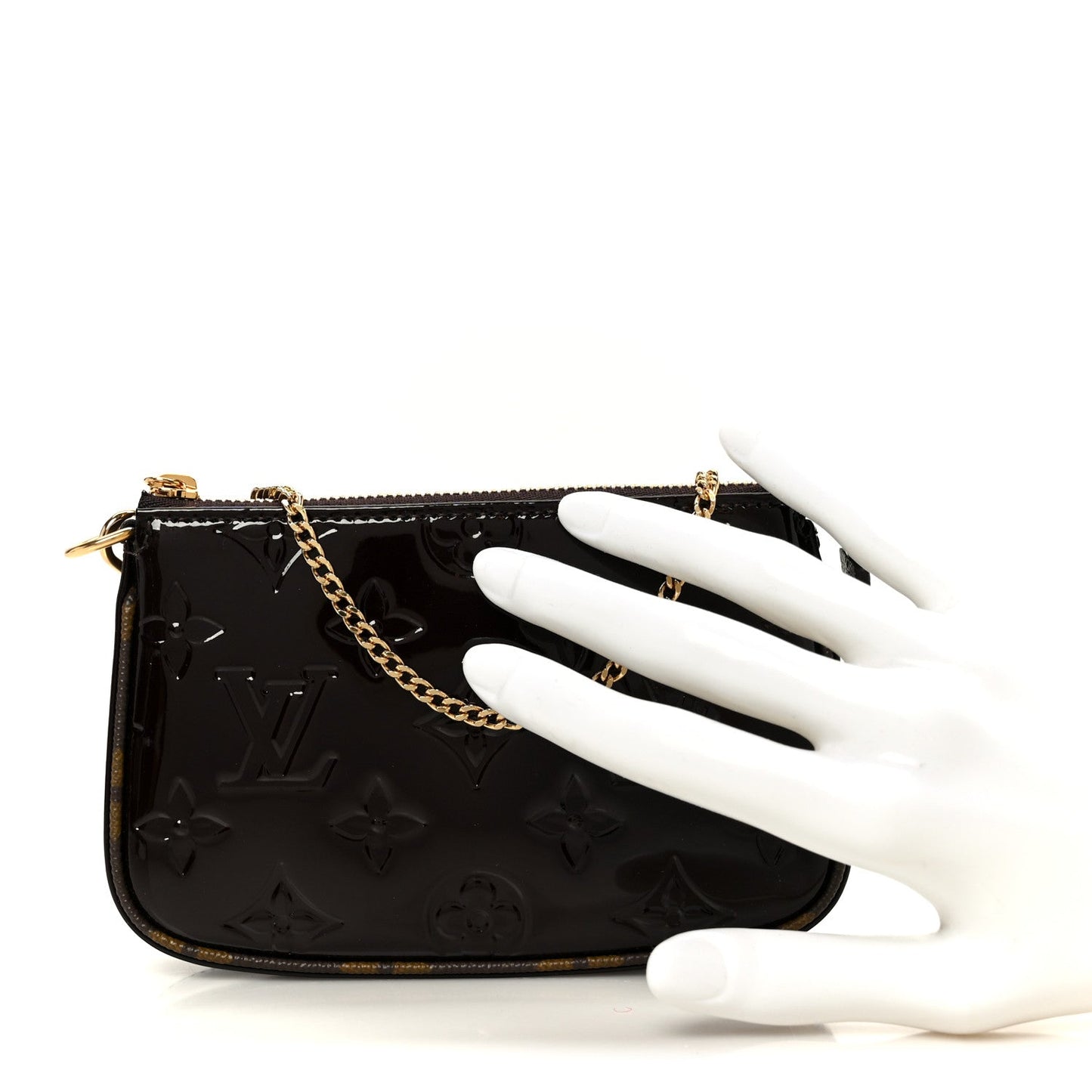 Vernis Monogram Mini Pochette Accessories Amarante