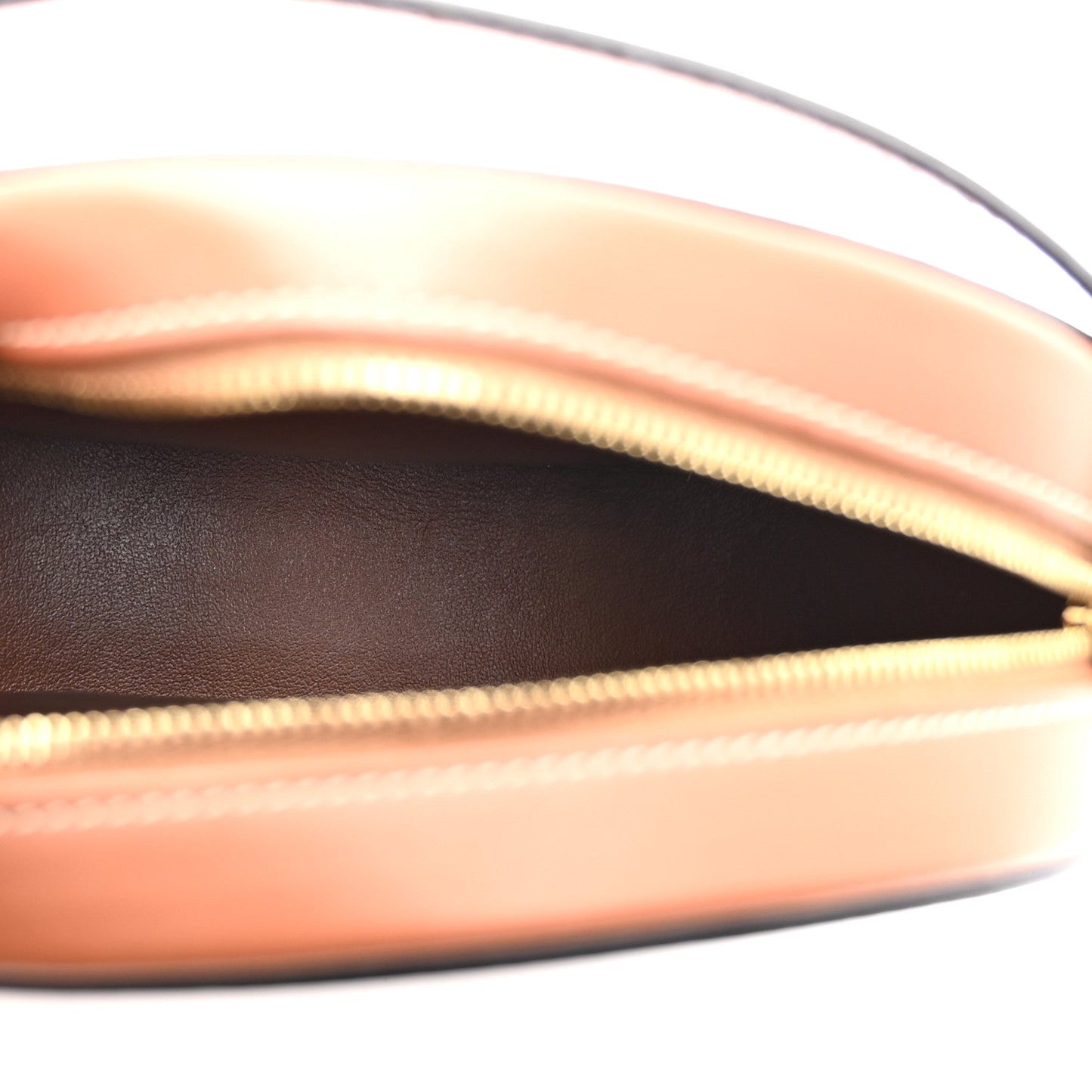 Smooth Calfskin Cuir Small Triomphe Oval Crossbody Purse Tan