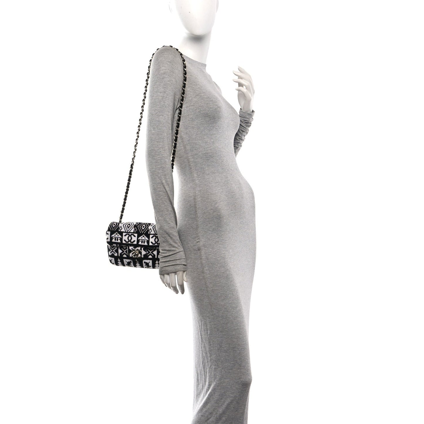 Cashmere Knit Coco Neige Flap Black White