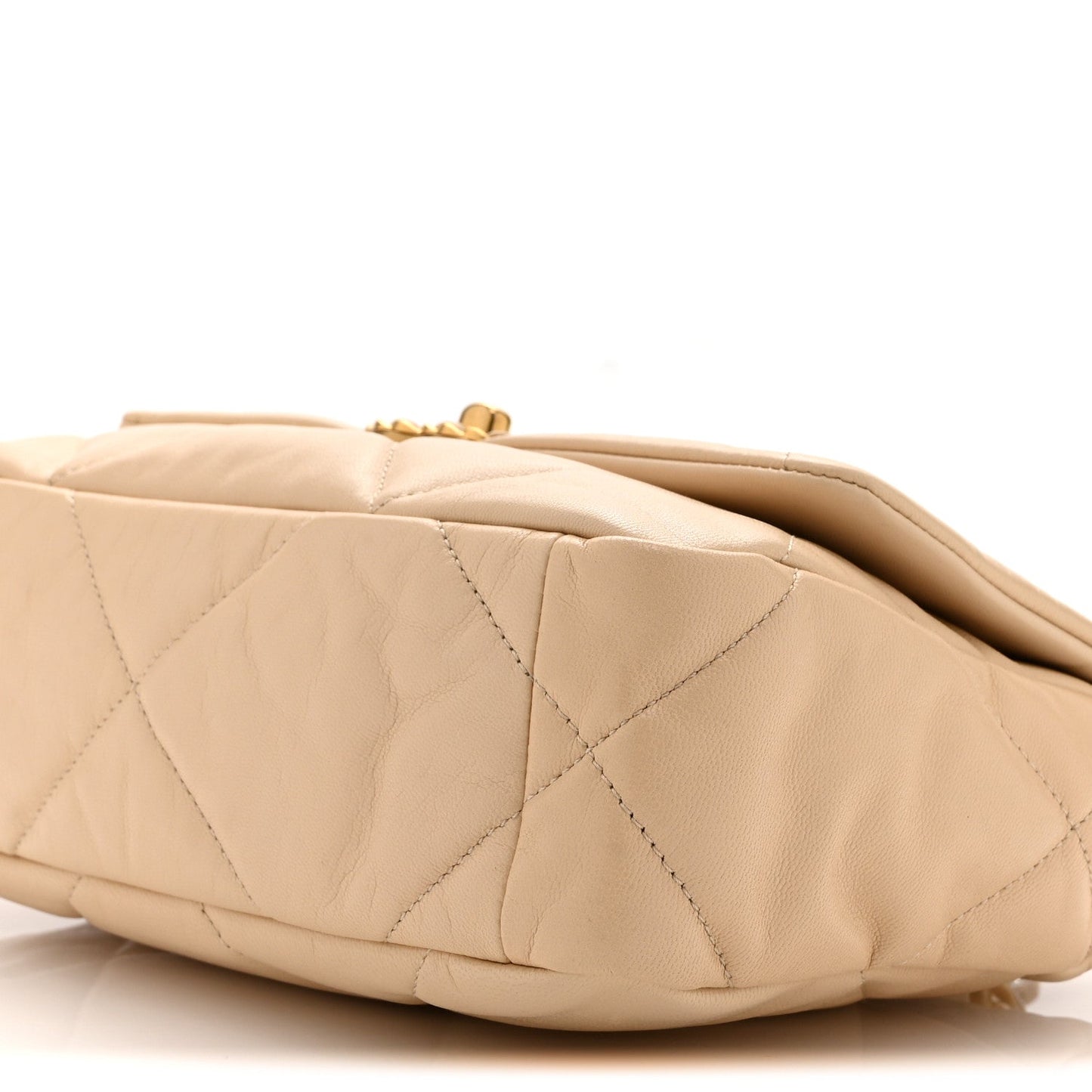 Lambskin Quilted Medium Chanel 19 Flap Light Beige