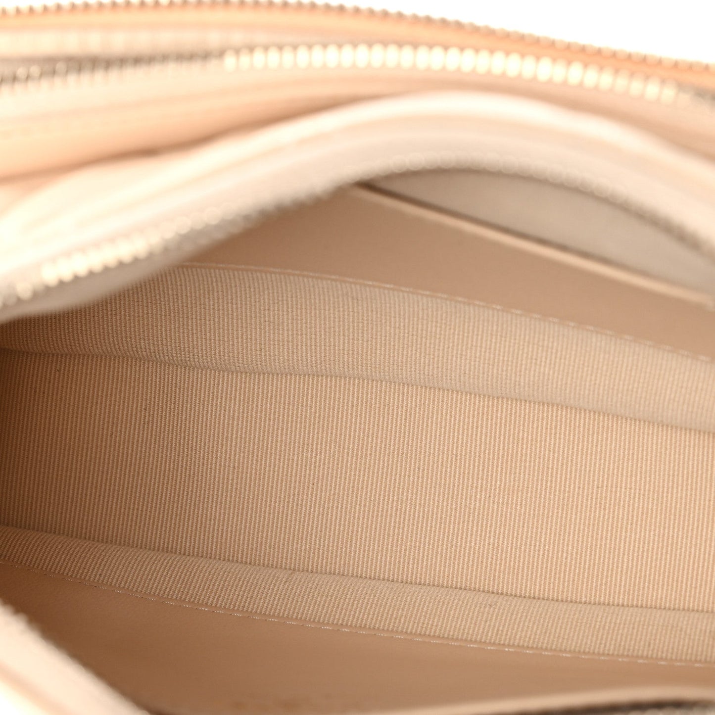 Shiny Crumpled Lambskin Quilted Small Preppy Pocket Clutch With Chain Beige