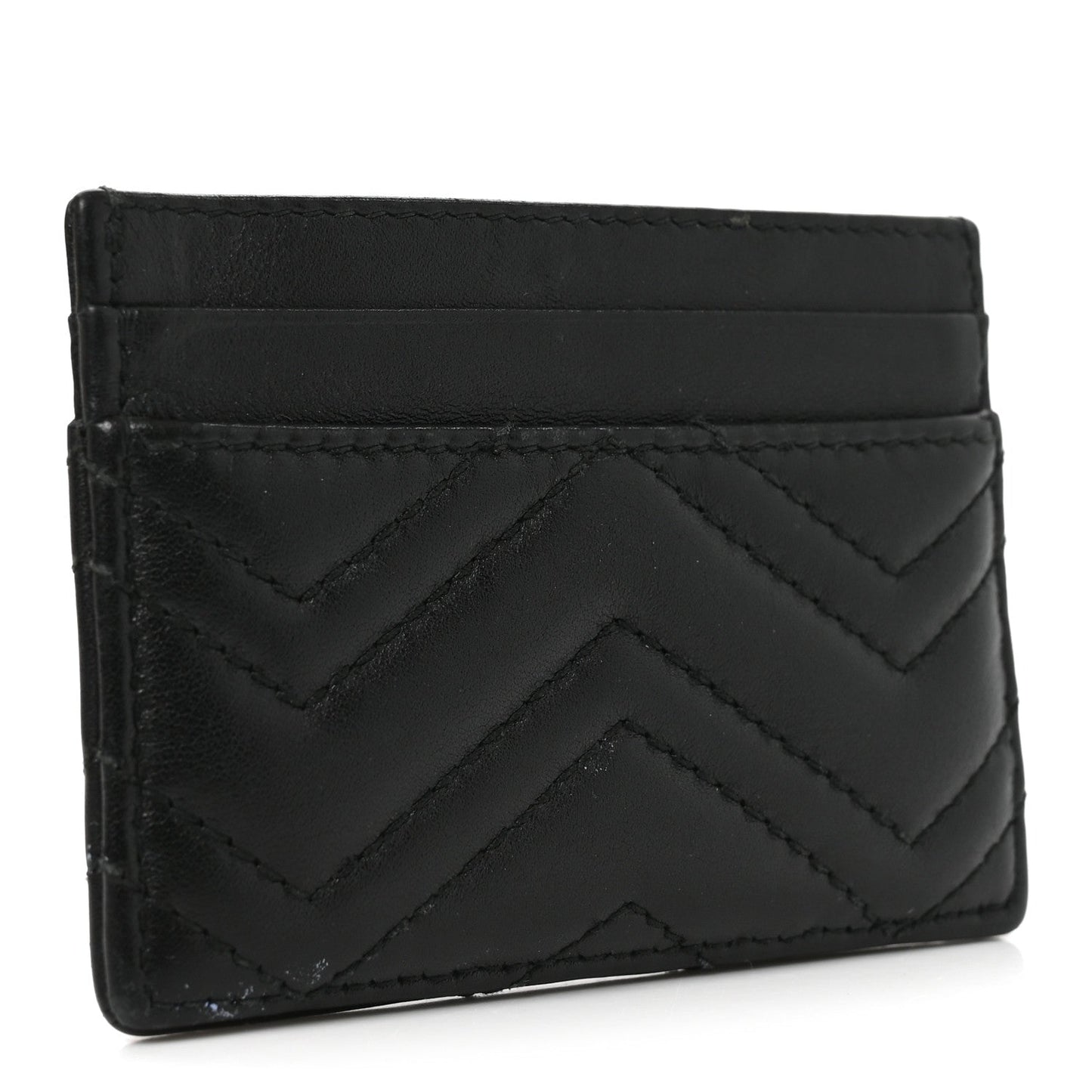 Calfskin Matelasse GG Marmont Card Holder Black