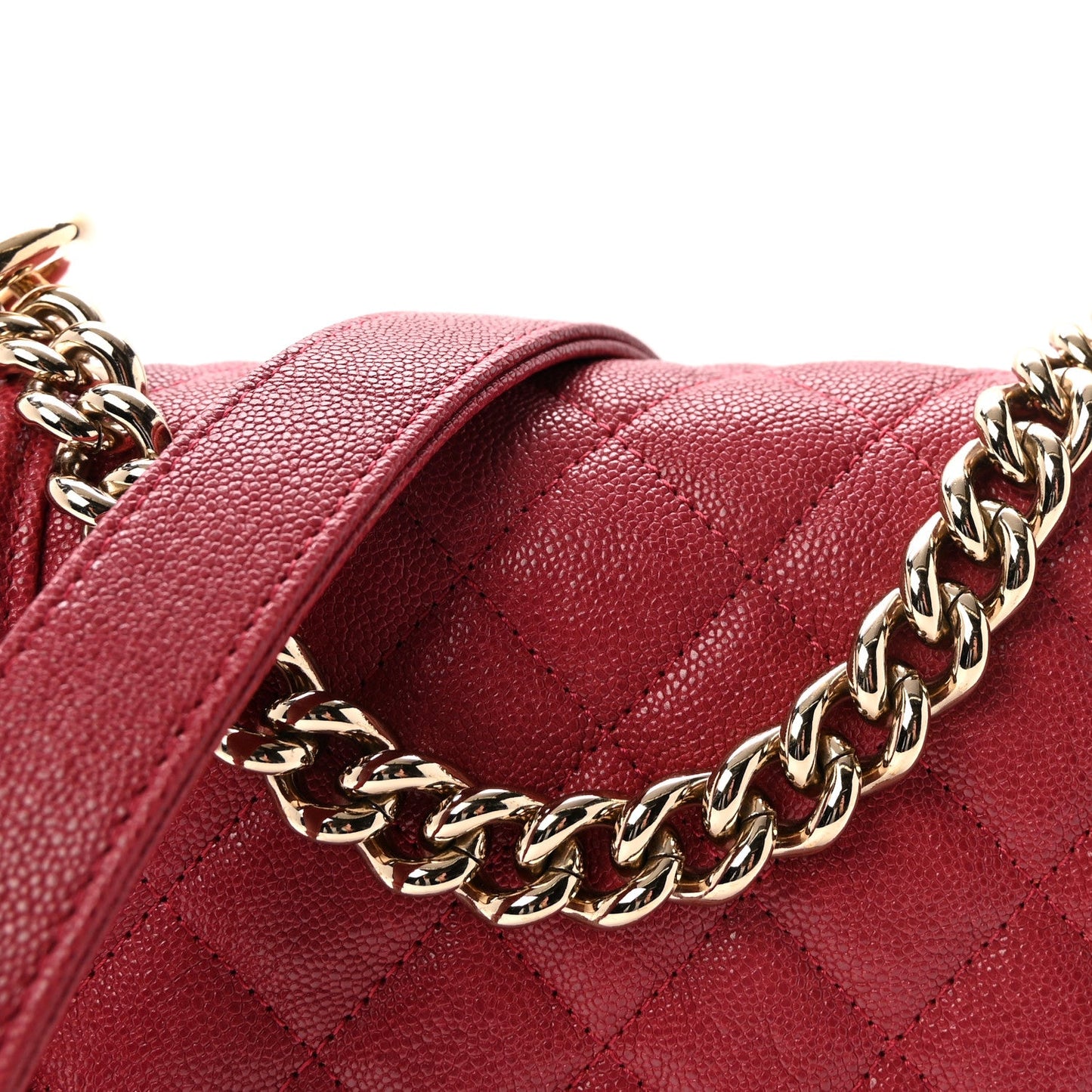 Caviar Quilted North South Boy Flap Red