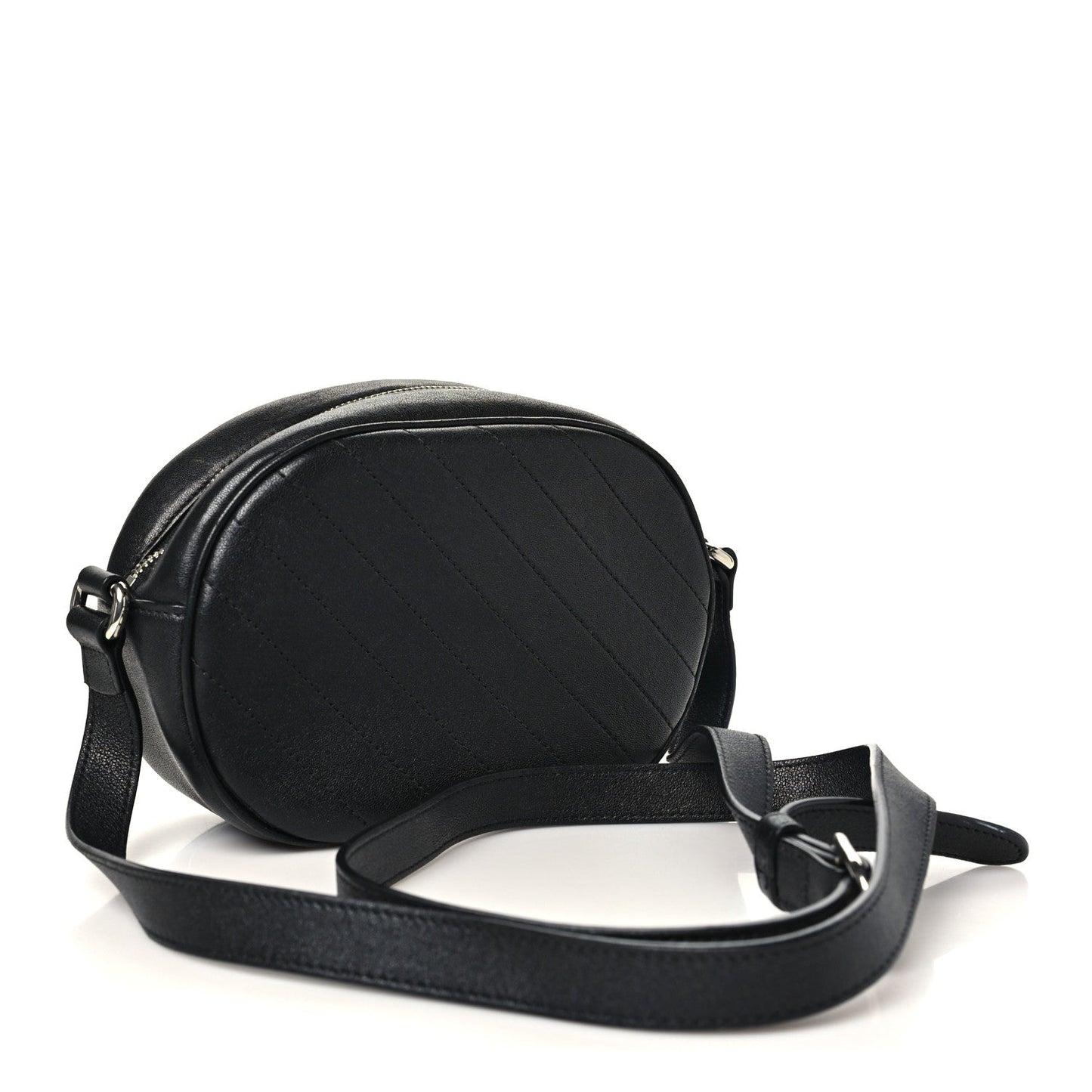 Sakai Be Green Calfskin Diagonal Stitched Mini Blondie Shoulder Bag Black