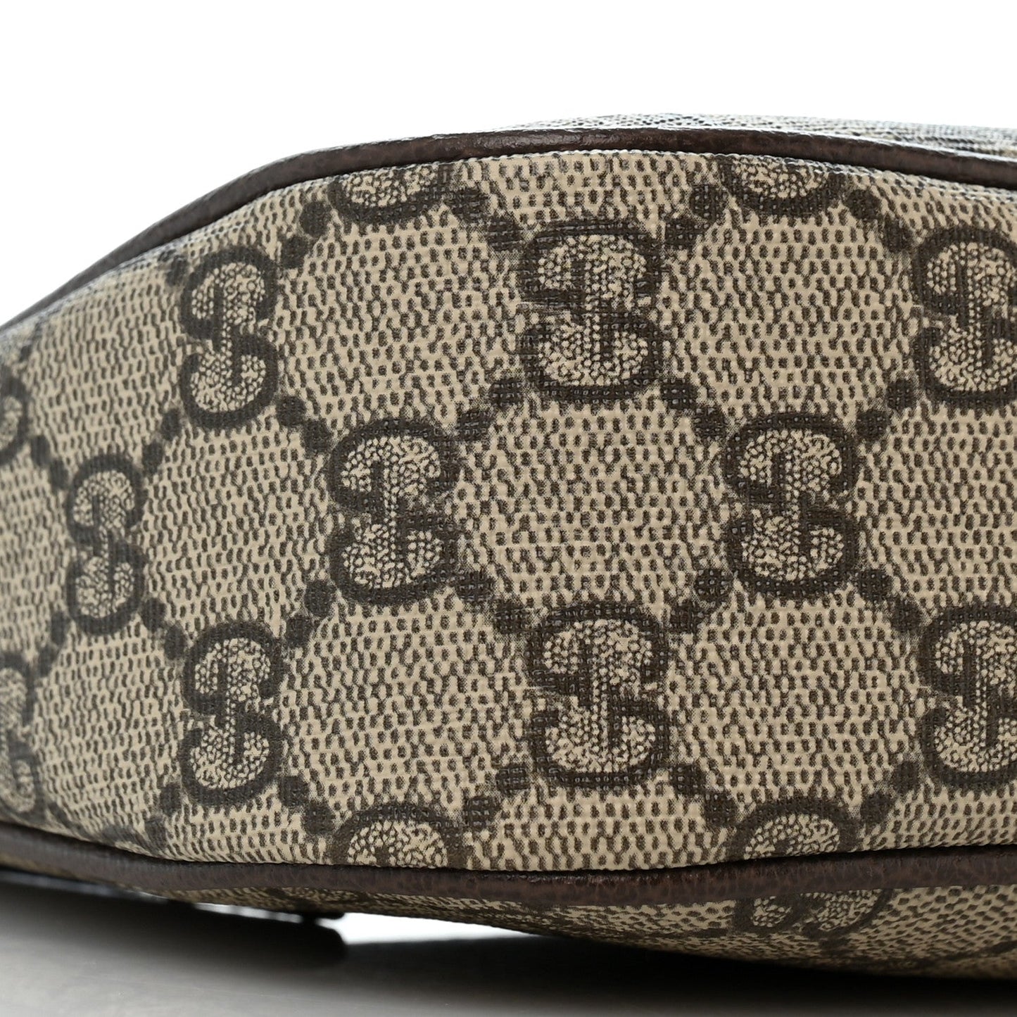 GG Supreme Monogram Textured Dollar Calfskin Small Ophidia Hobo Beige Ebony New Acero