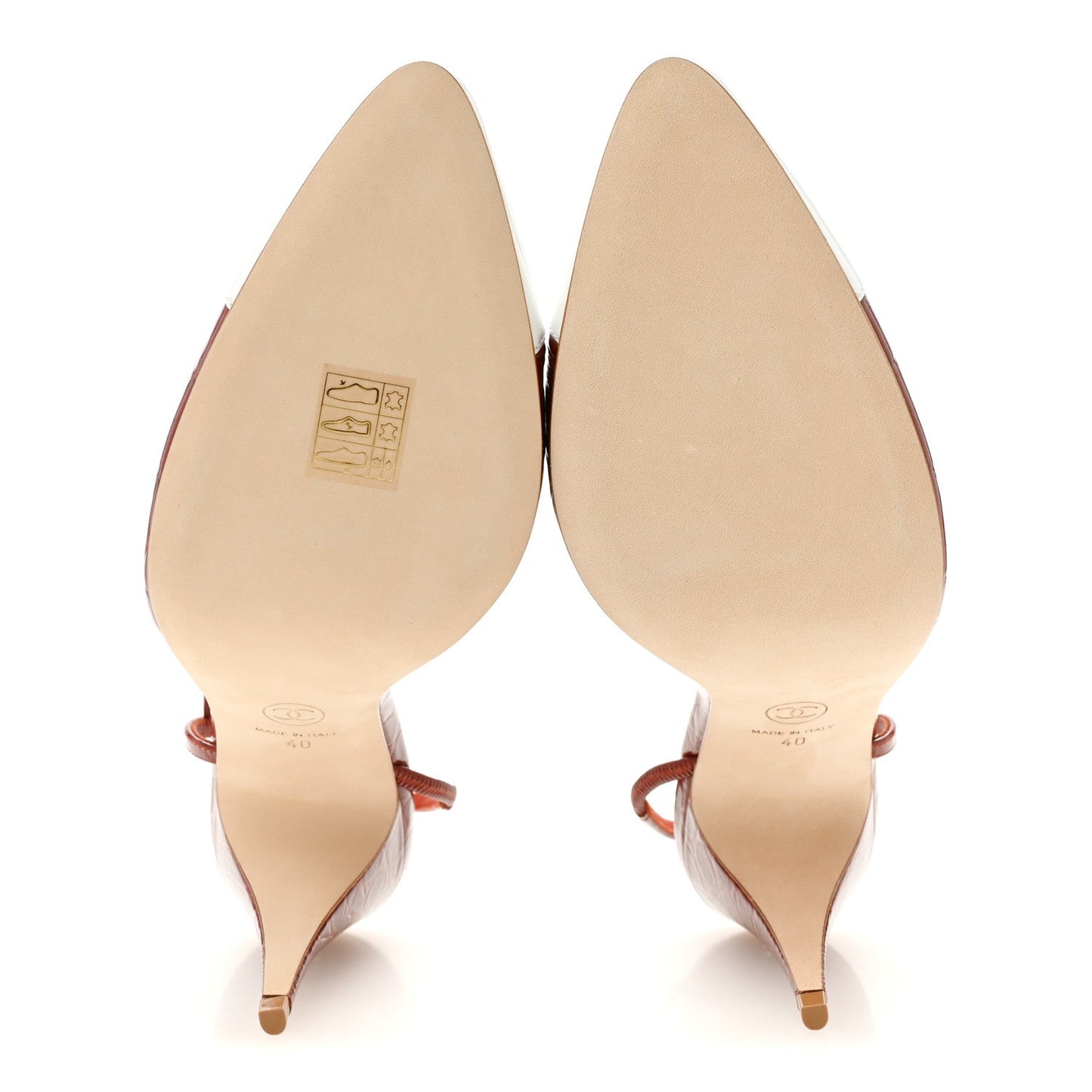Calfskin Crocodile Embossed Patent Cap Toe Slingback Pumps 40 Dark Red White