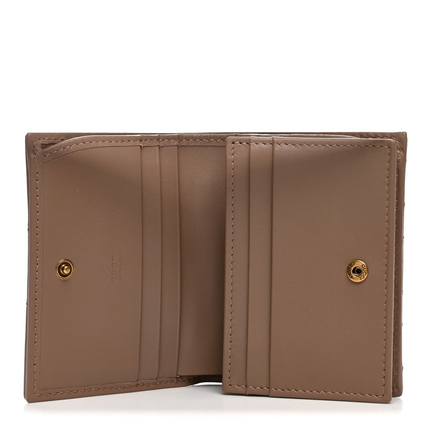 Calfskin Matelasse GG Marmont Card Case Wallet Porcelain Rose Porcelain Rose