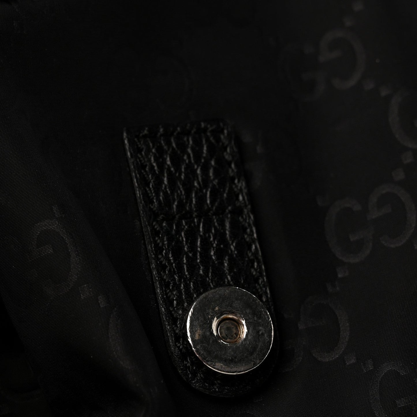 Nylon Monogram Double Buckle Flap Messenger Bag Black