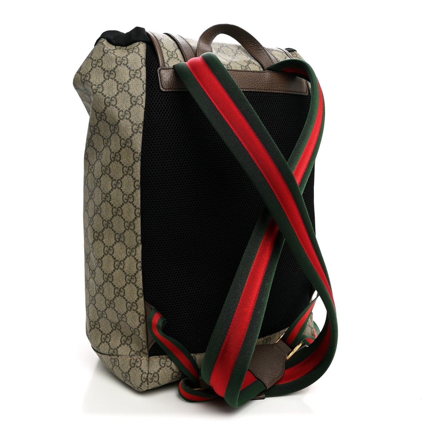 Soft GG Supreme Monogram Neo Vintage Double Buckle Backpack Beige New Acero Crop