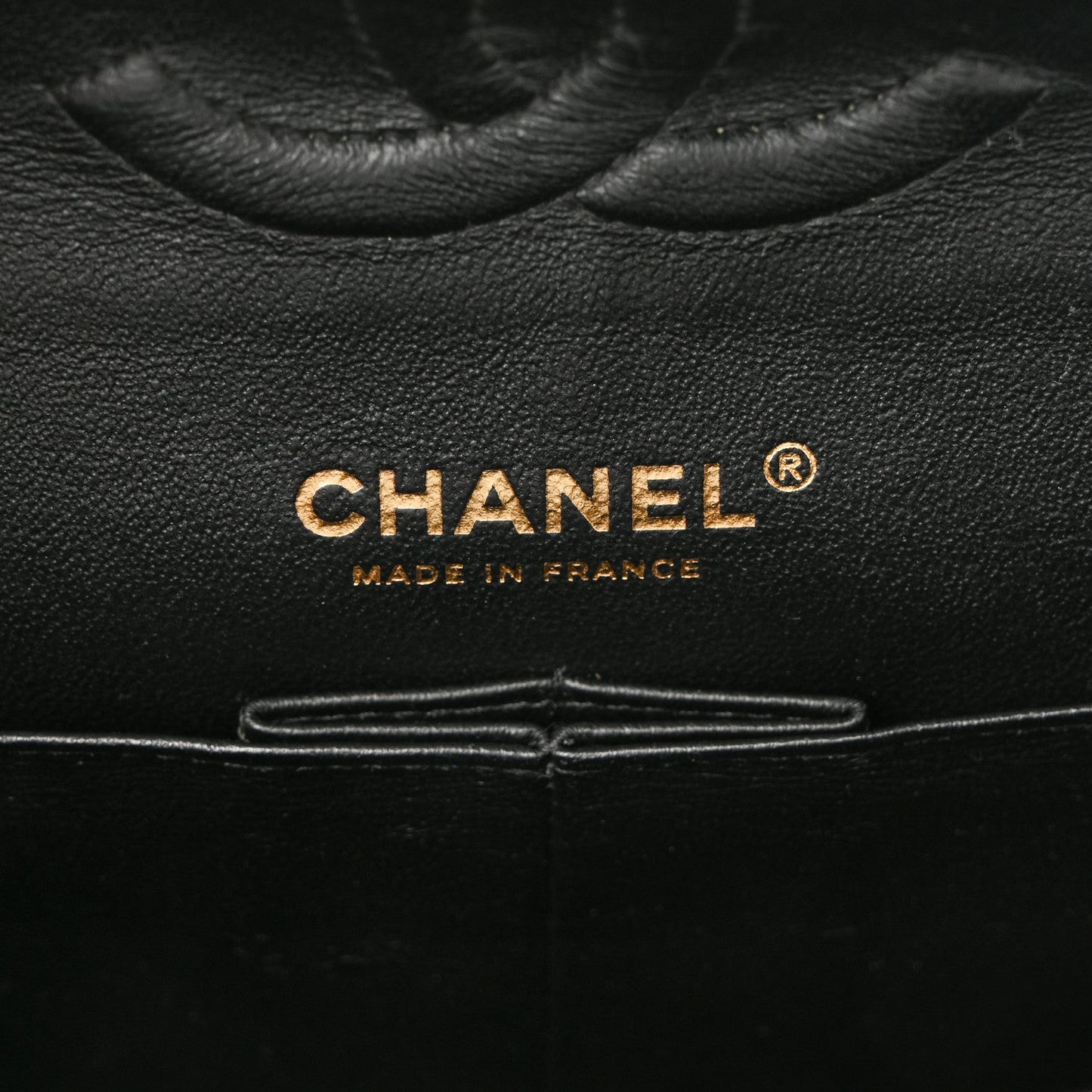 Lambskin Chevron Quilted Medium Double Flap Black