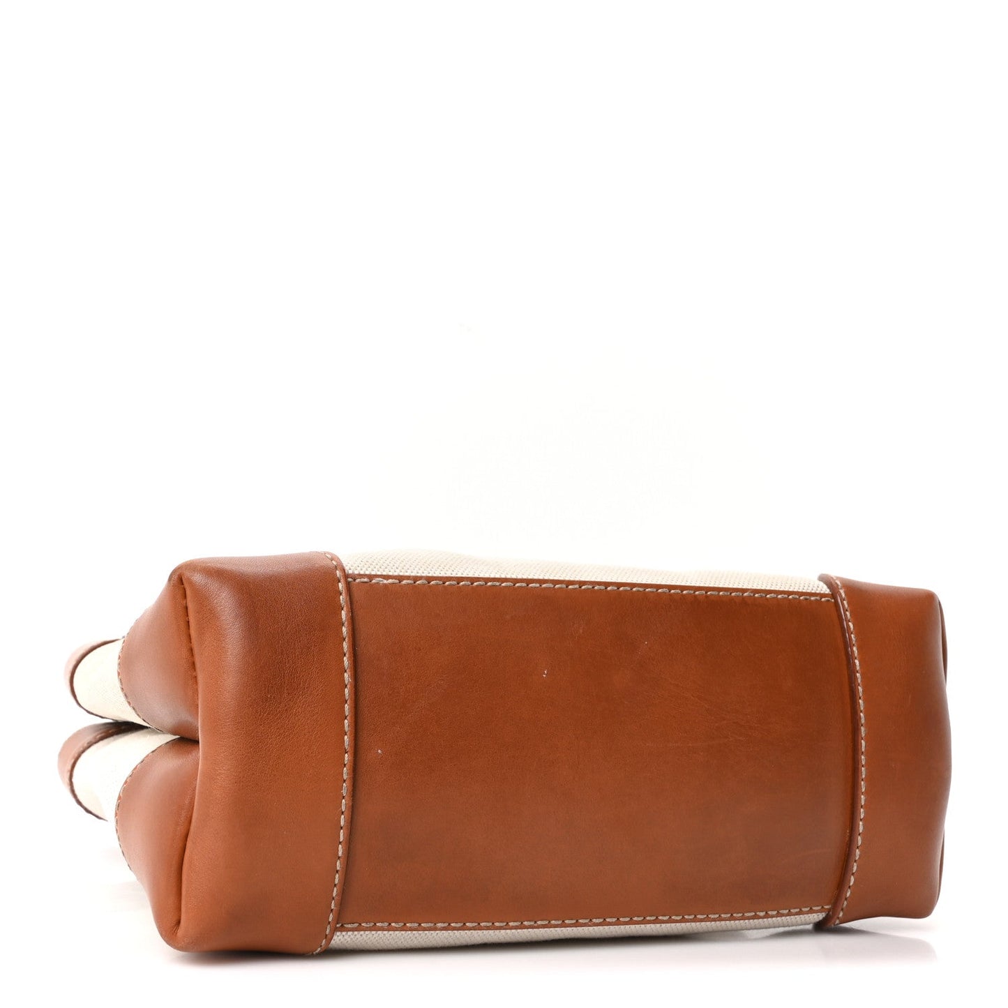 Washed Canvas Calfskin Small Andiamo Shoulder Bag Natural Light Wood