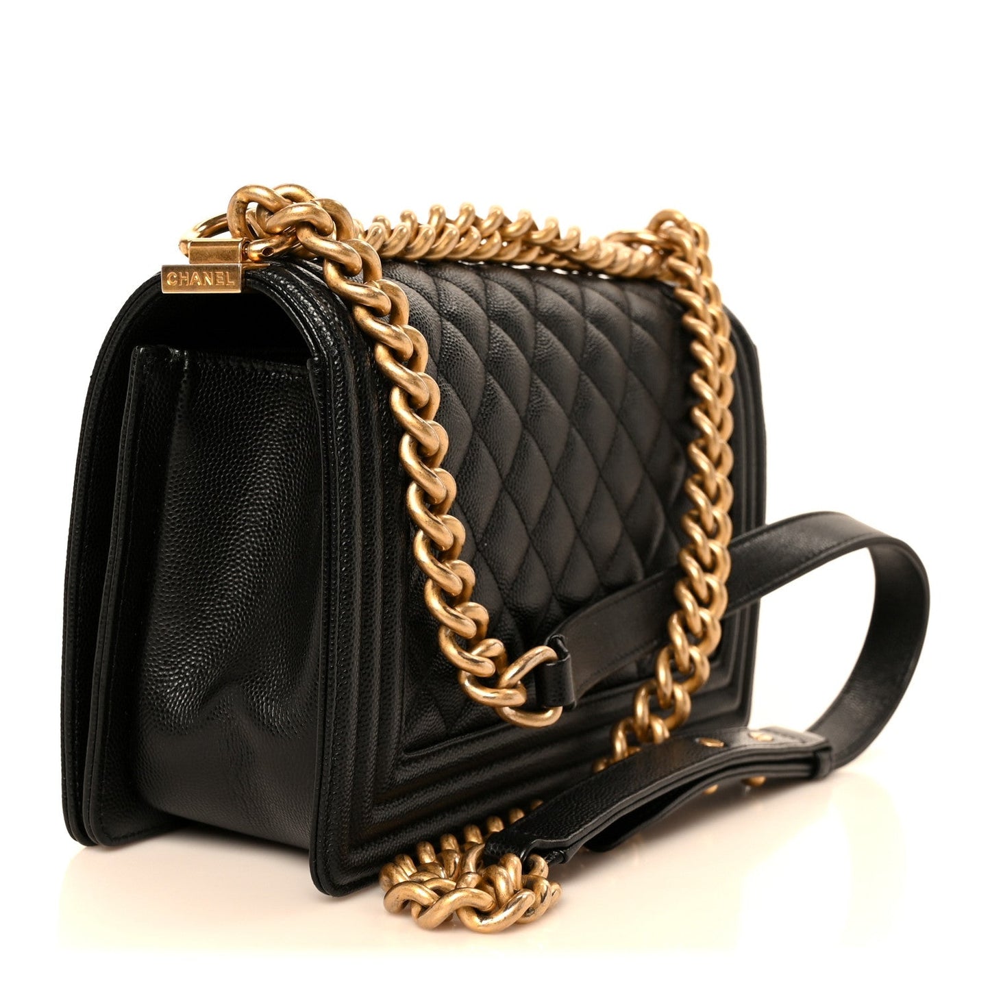 Caviar Quilted Medium Boy Flap Black